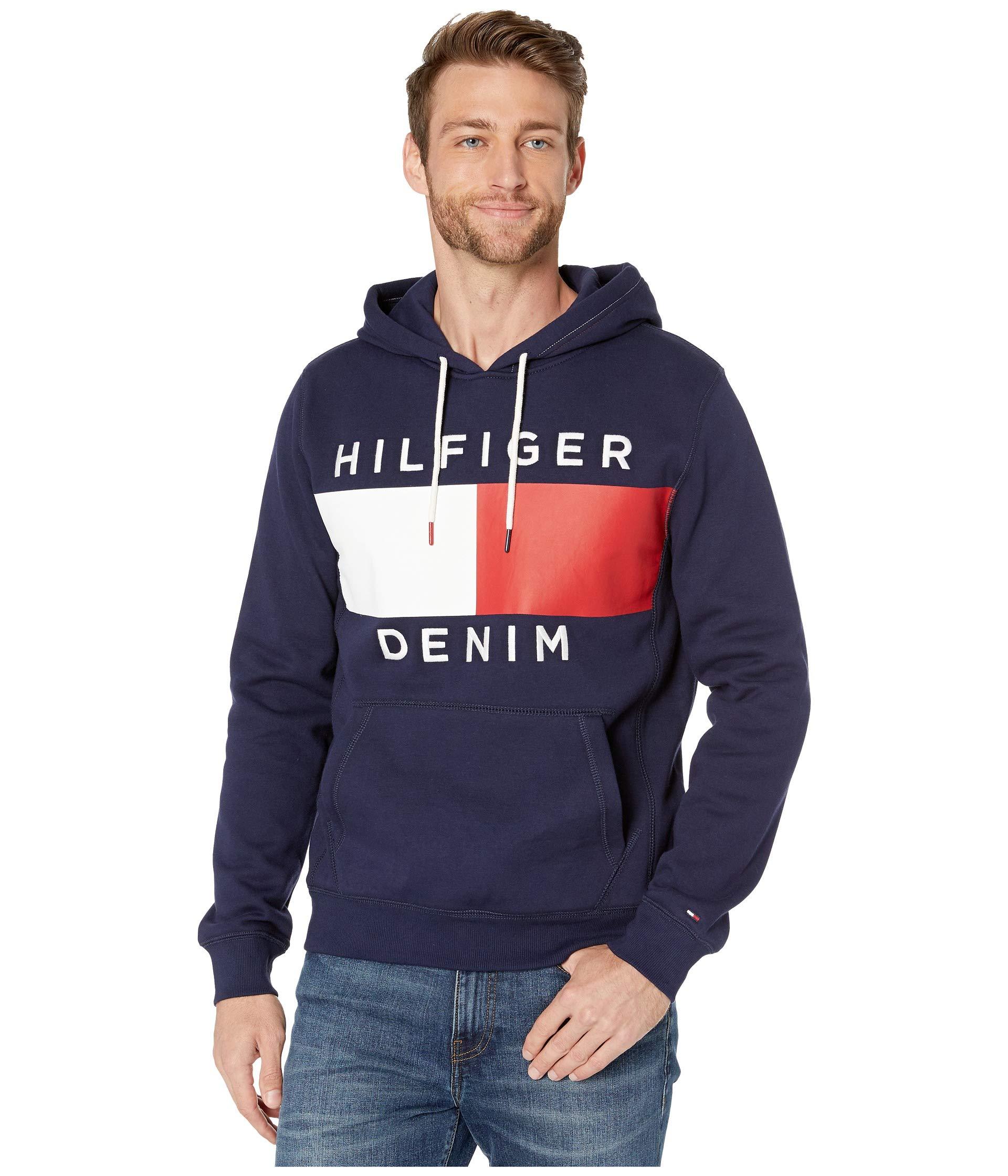 tommy hilfiger brooks logo print hoodie