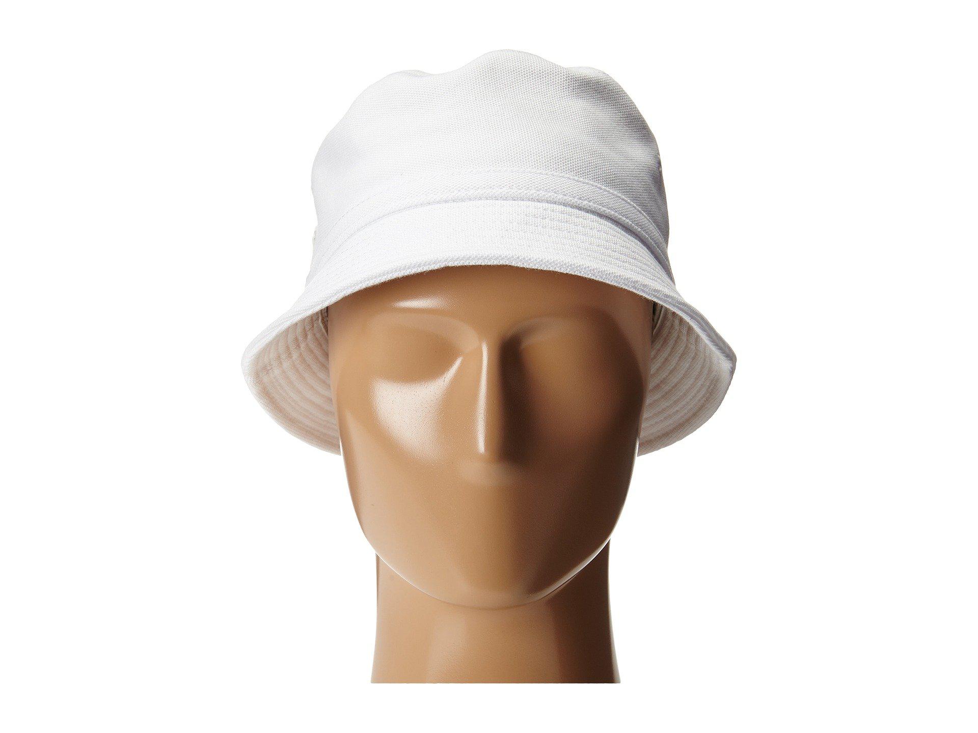 Lacoste Cotton Pique Bucket Hat in White for Men Lyst