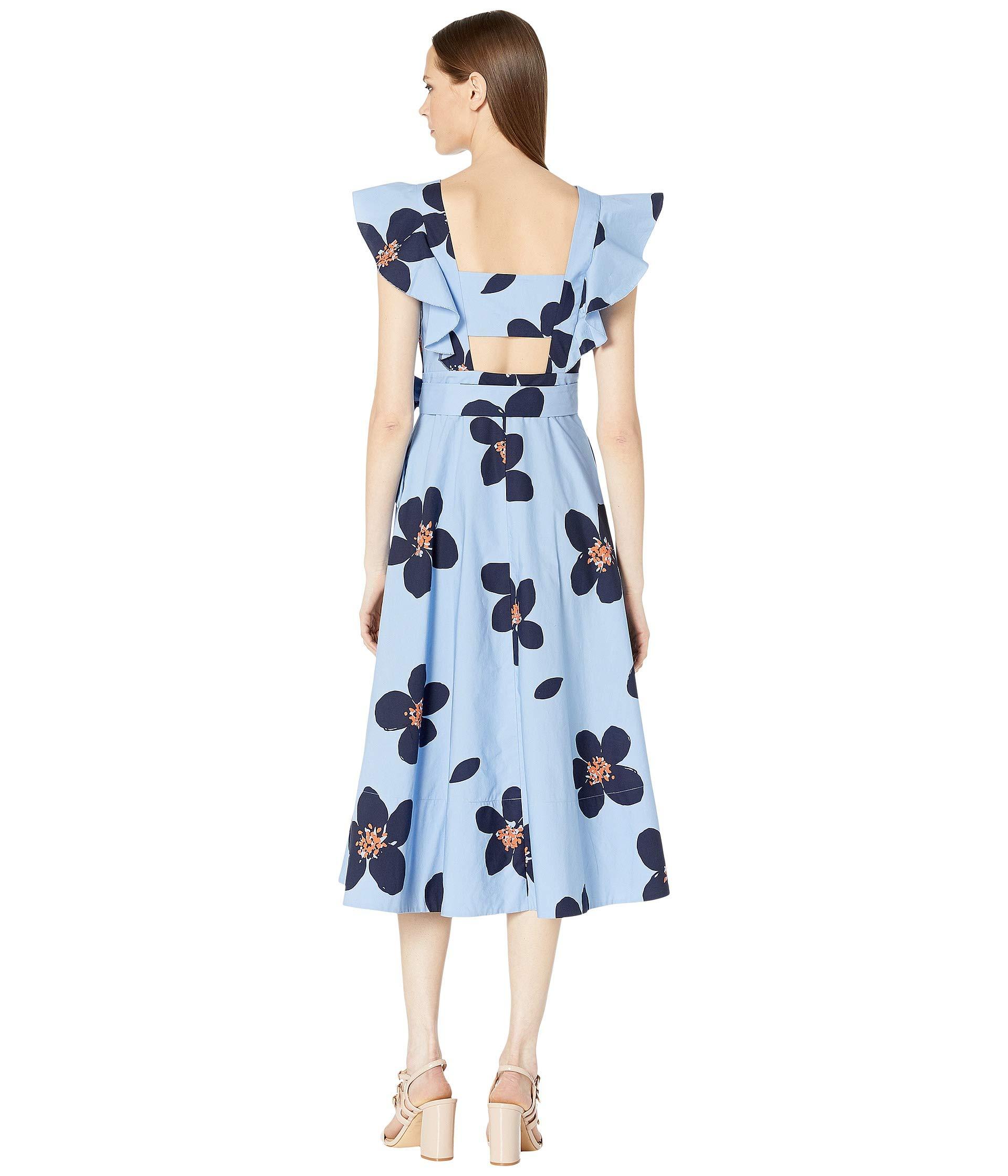 Kate Spade Grand Flora Midi Dress in Blue Lyst