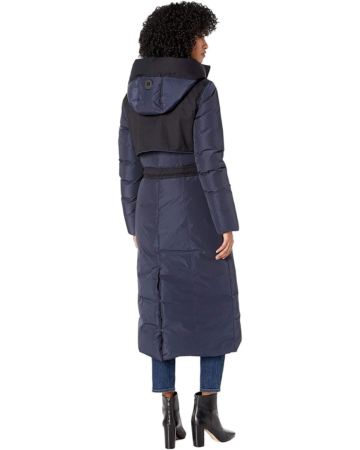 Download Mackage Fleece Leanne Maxi Length Down Coat In Navy ...