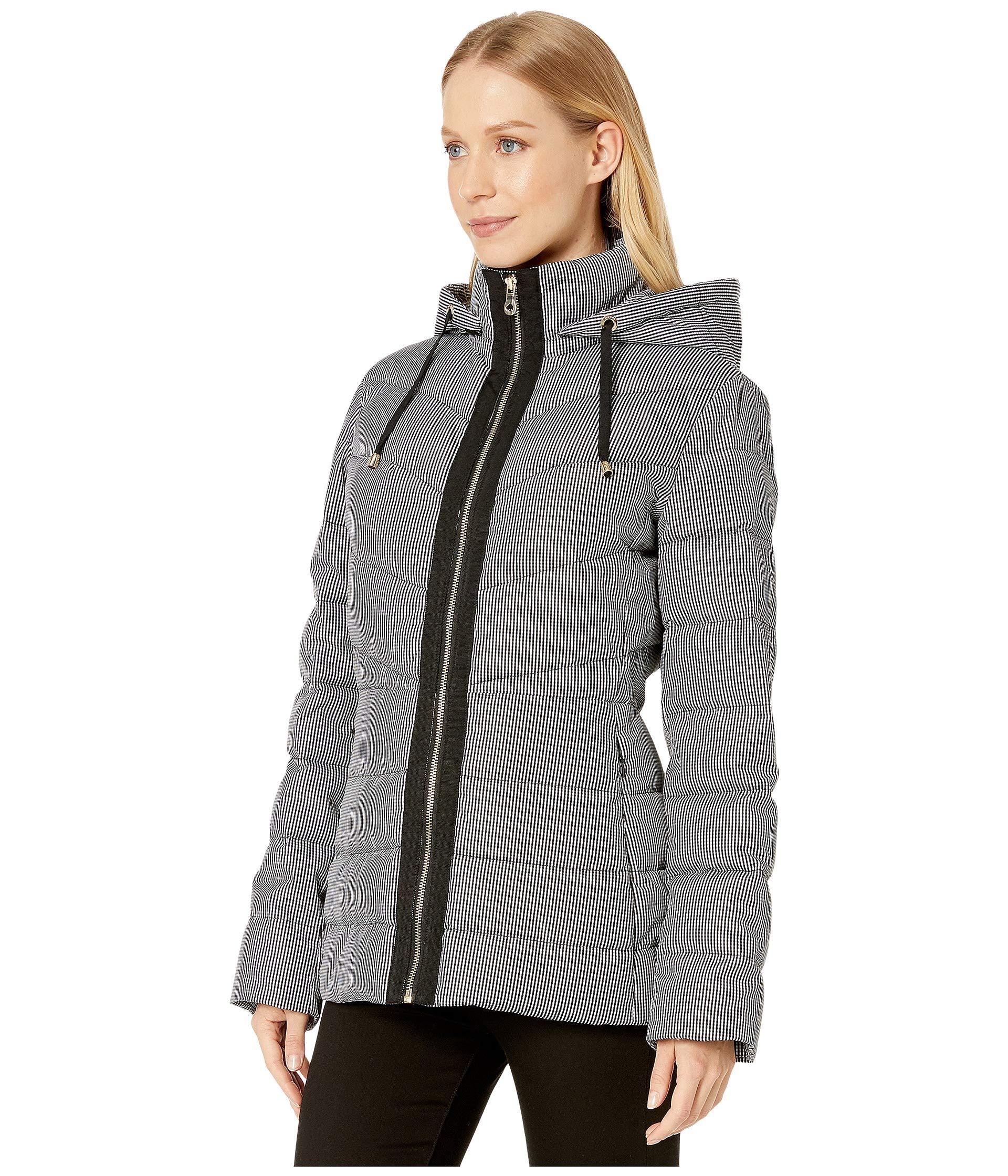 Kate Spade Synthetic Zip-up Down Jacket in Gray - Lyst