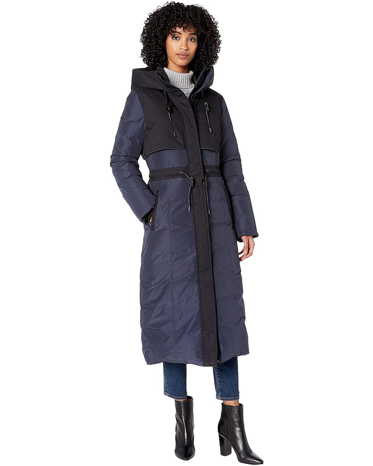 Download Mackage Fleece Leanne Maxi Length Down Coat In Navy ...
