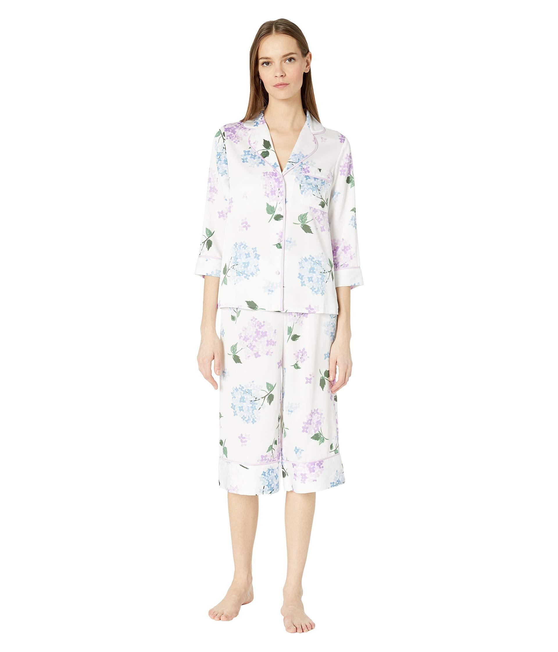 Kate Spade Synthetic Charmeuse Cropped Pajama Set Lyst