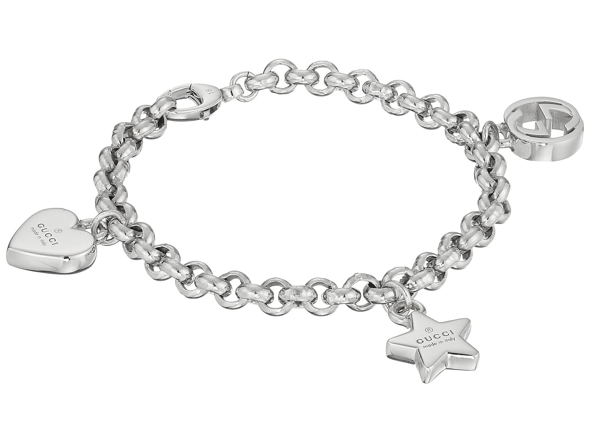 Gucci Trademark Bracelet W/ Heart, Star And Interlocking G Charms in