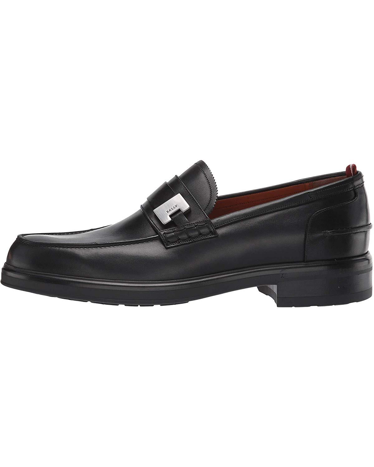 bally moe leather loafers