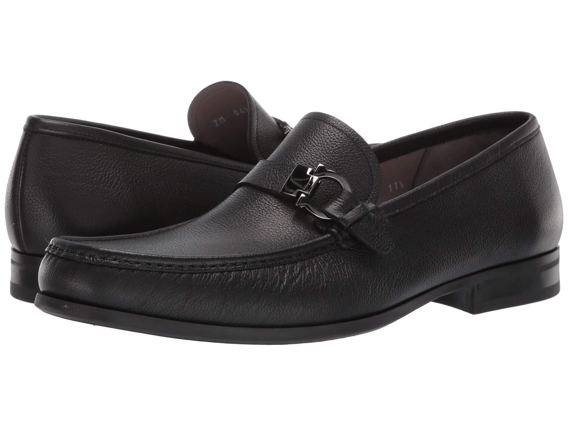 salvatore ferragamo men's adam leather gancio loafers