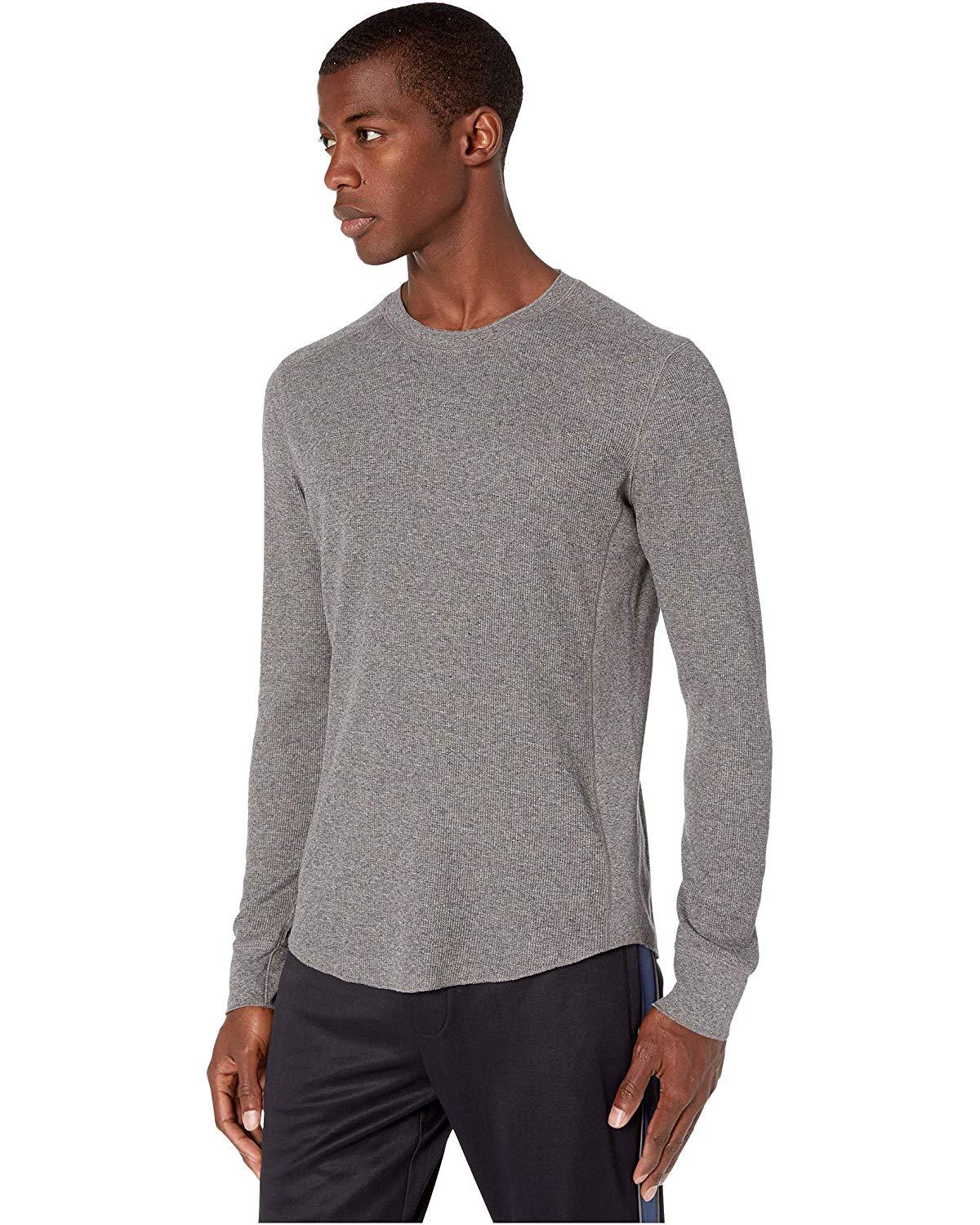 Vince Cotton Waffle Long Sleeve in Gray for Men - Lyst