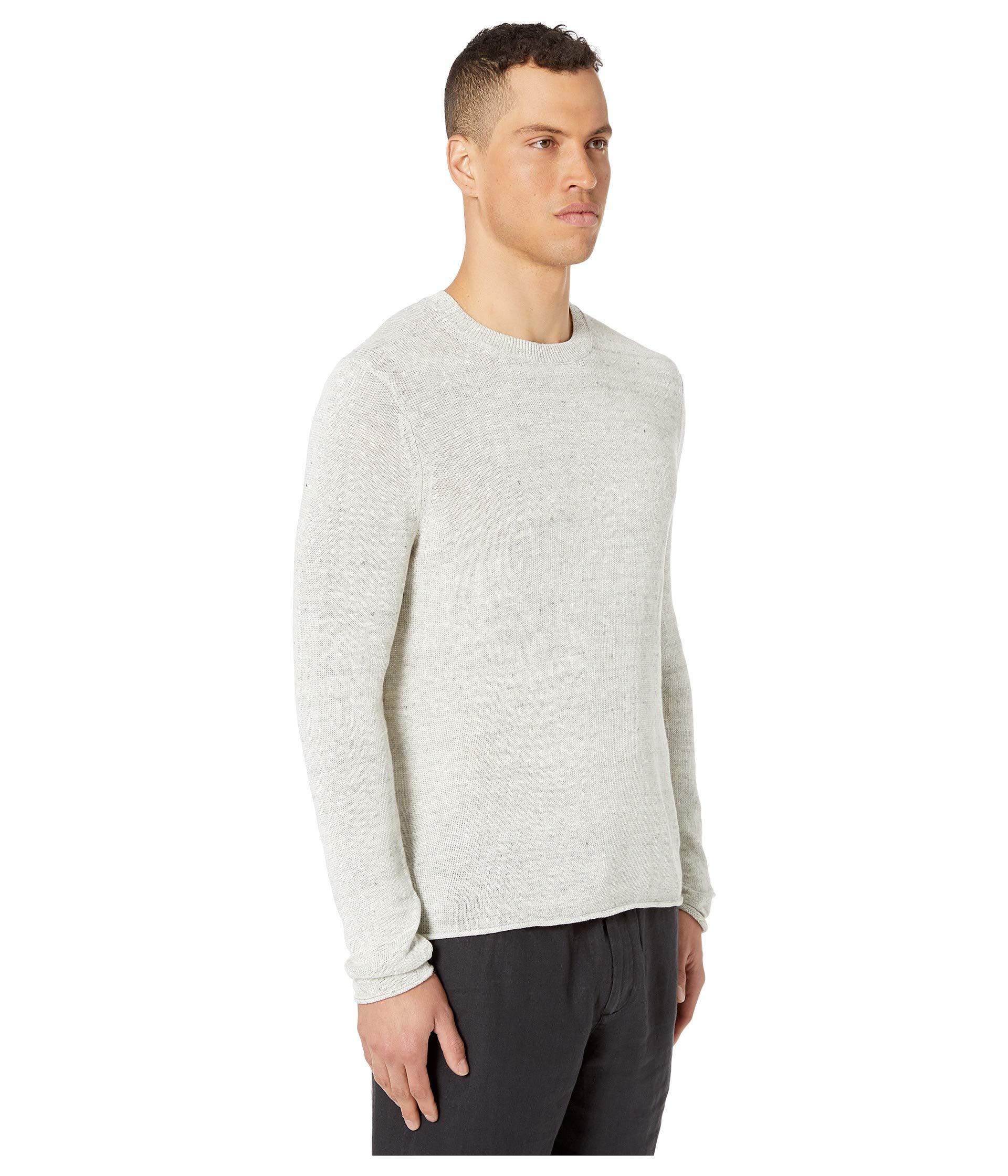 Vince Linen Crew Neck Sweater in White for Men - Lyst