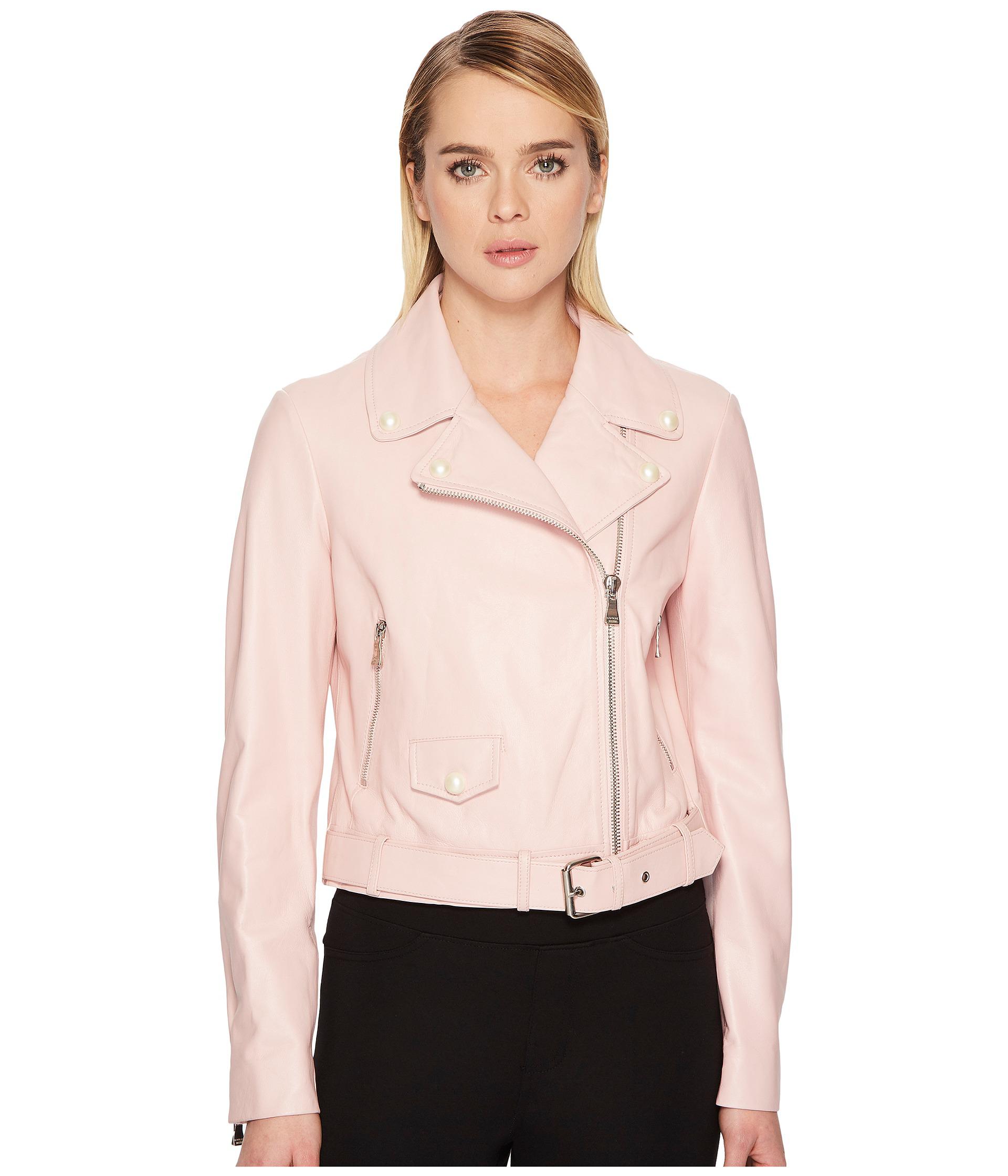 Boutique Moschino Leather Jacket in Pink - Lyst