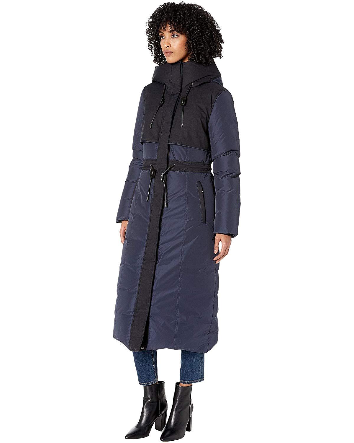 Download Mackage Fleece Leanne Maxi Length Down Coat In Navy ...