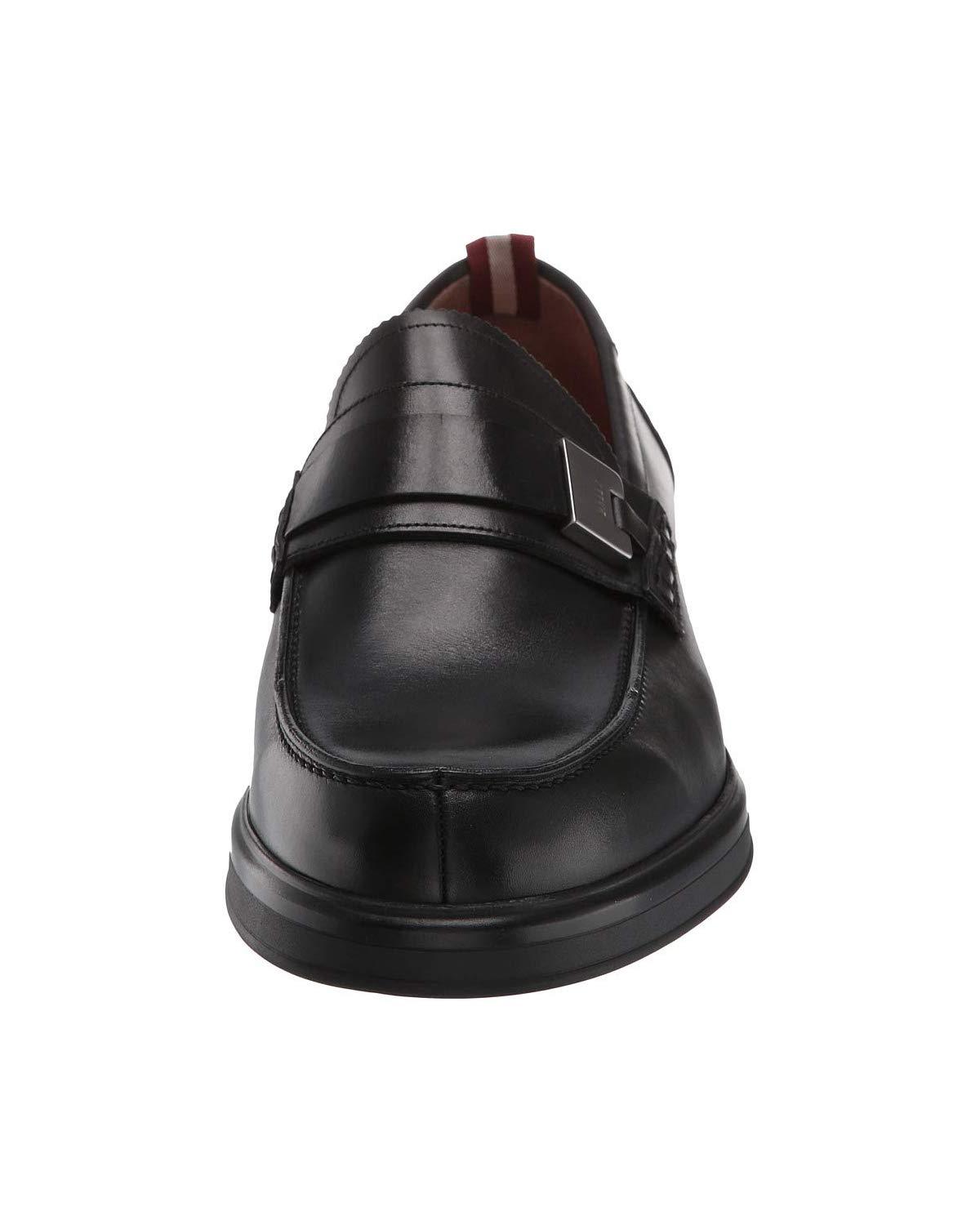 bally moe leather loafers