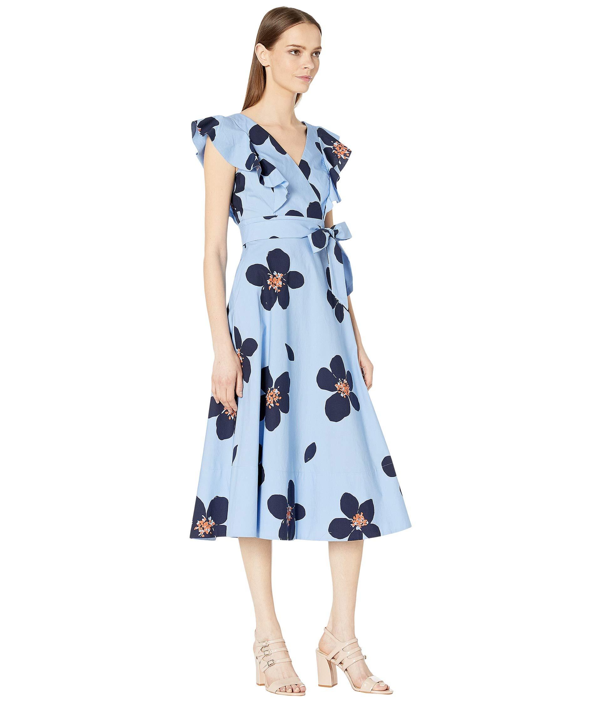 Kate Spade Grand Flora Midi Dress in Blue Lyst