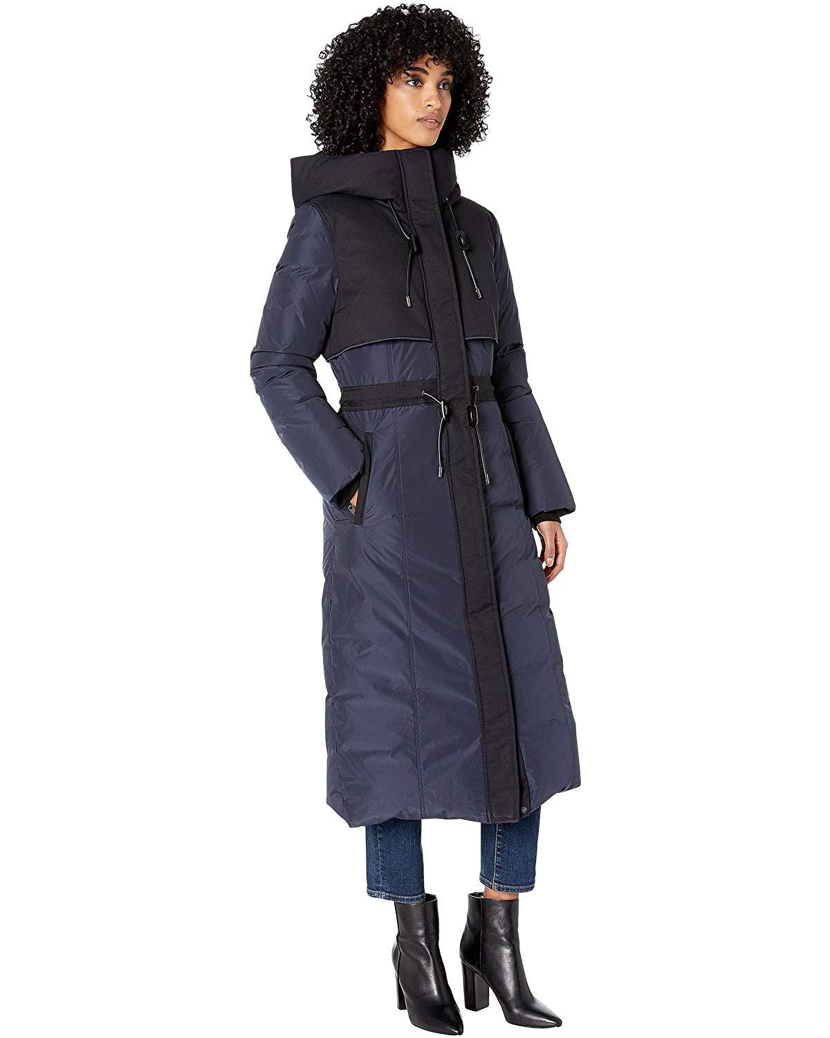 Download Mackage Fleece Leanne Maxi Length Down Coat In Navy ...