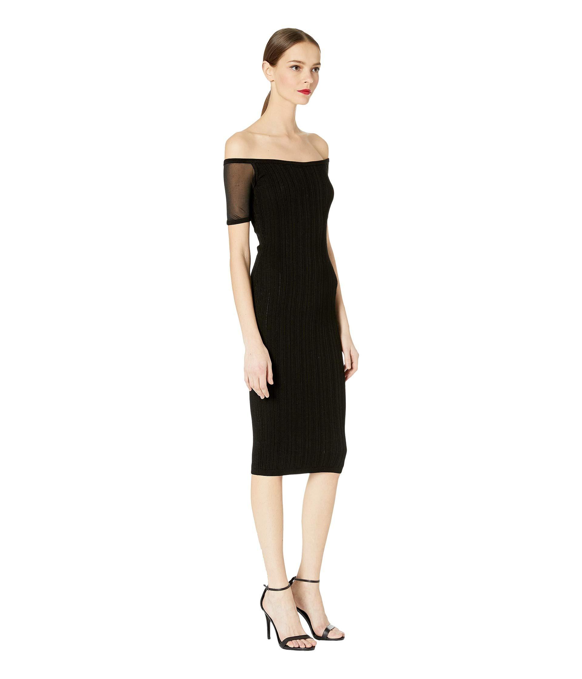 Cushnie Synthetic Strapless Knit Pencil Dress With Sheer Short Sleeve ...