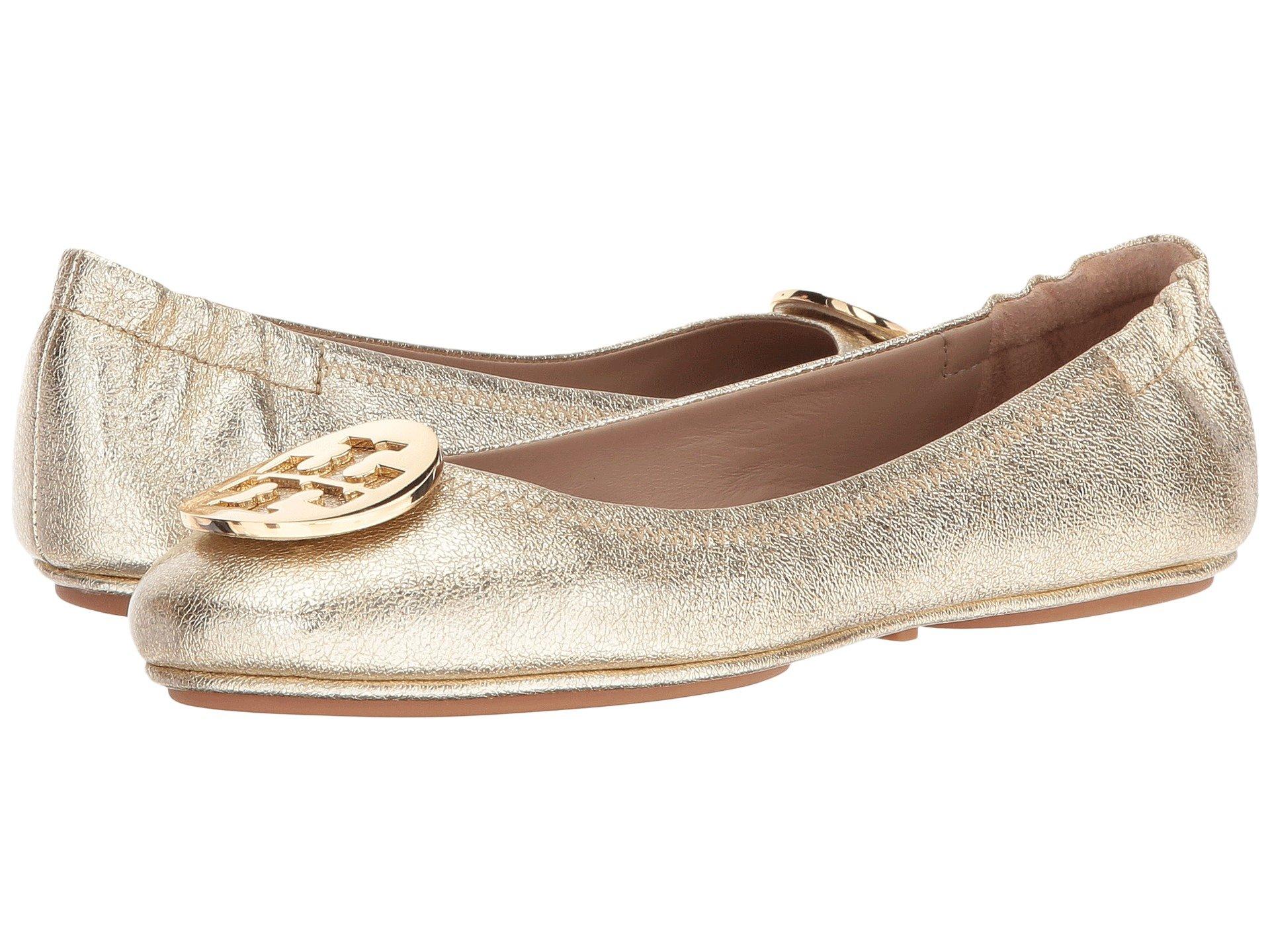 tory burch minnie travel ballet flat embossed leather