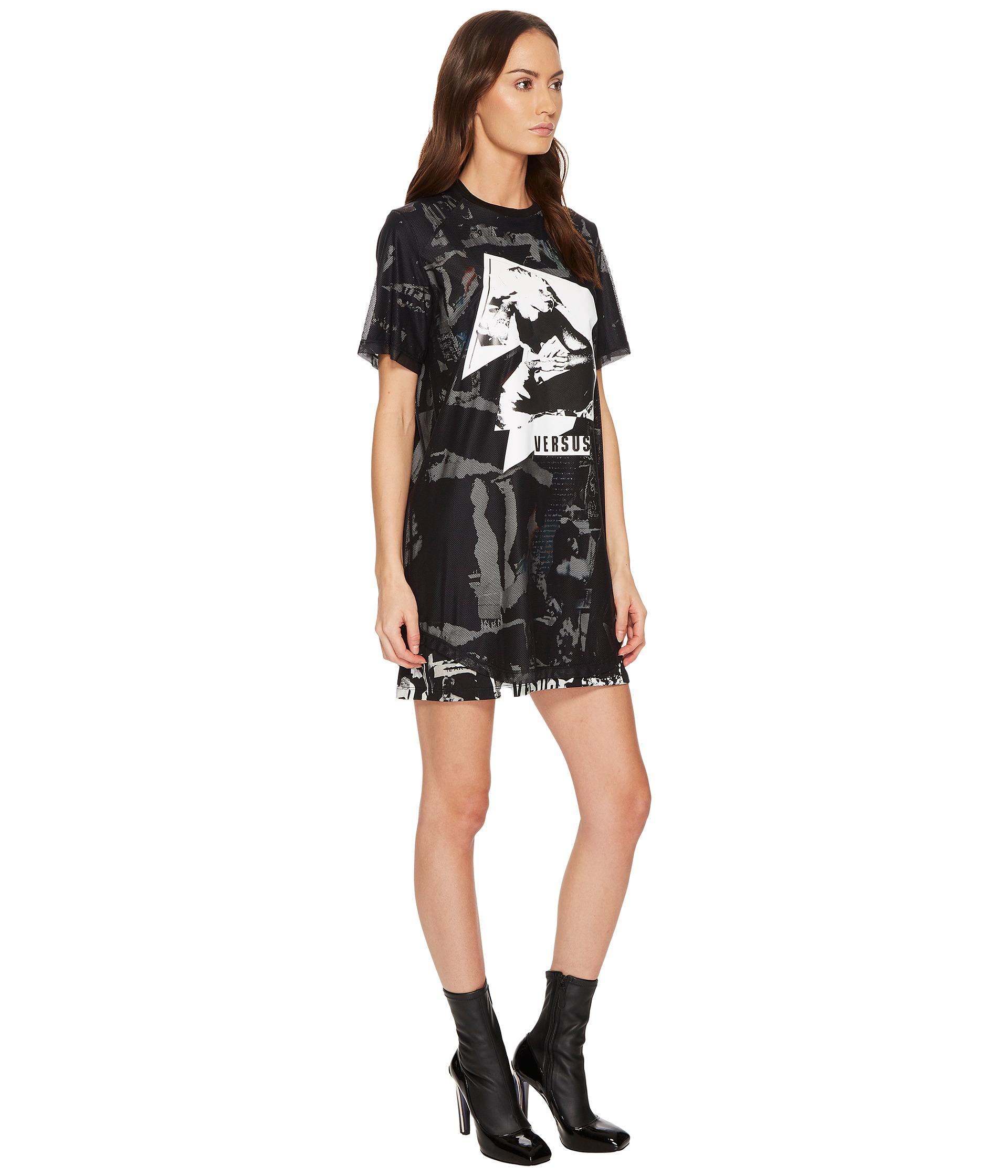 Versus Synthetic Abito Donna Jersey Stampato T Shirt Dress In