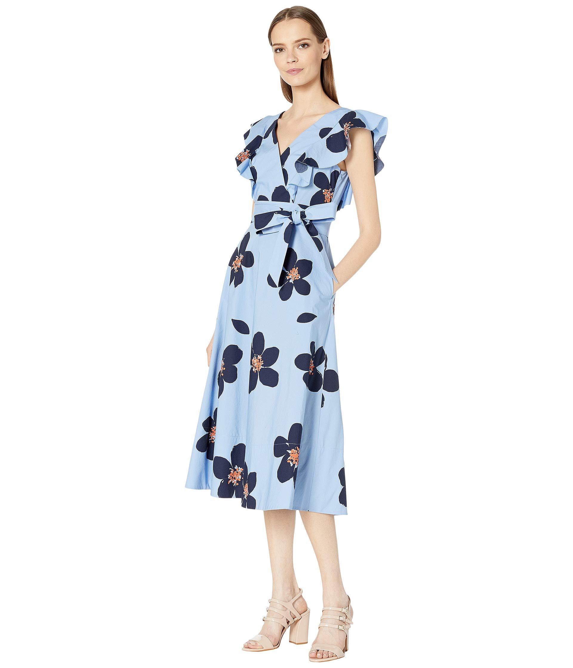 Kate Spade Grand Flora Midi Dress in Blue Lyst
