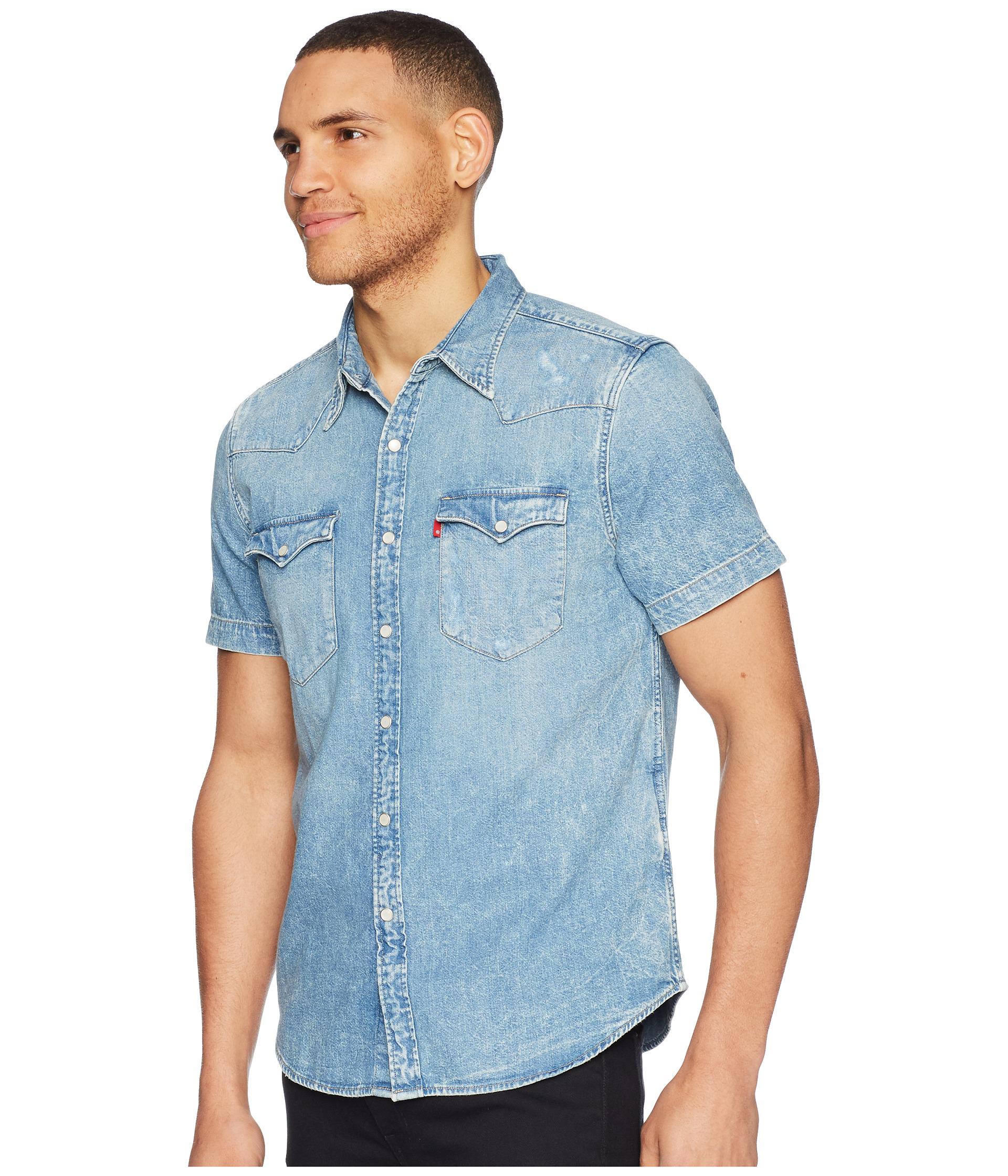 levi's short sleeve denim shirt
