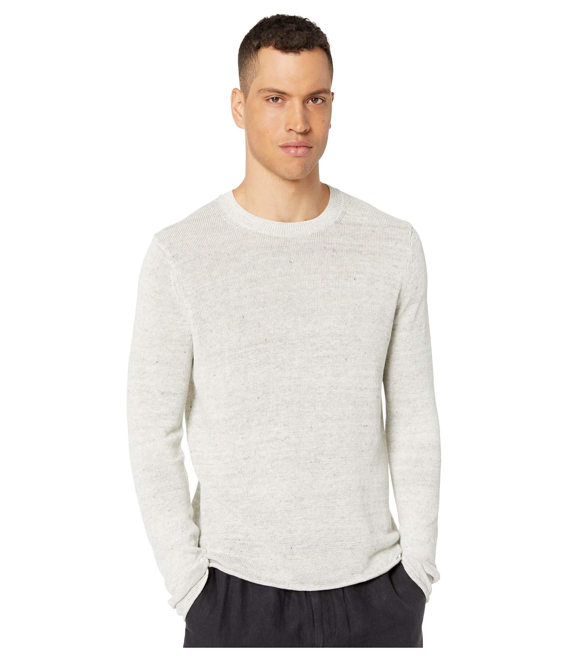Vince Linen Crew Neck Sweater in White for Men Lyst