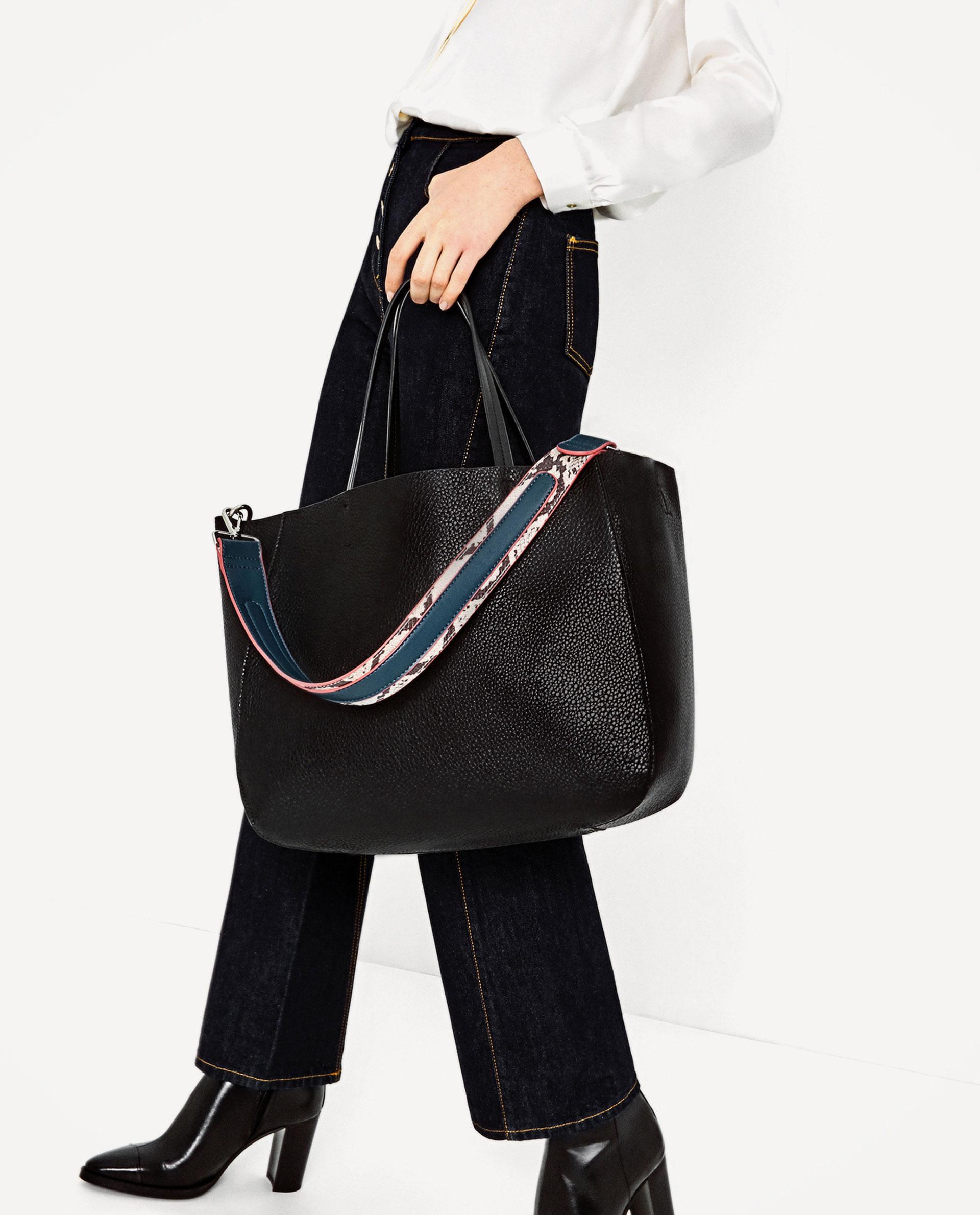Zara Tote With Printed Strap Lyst