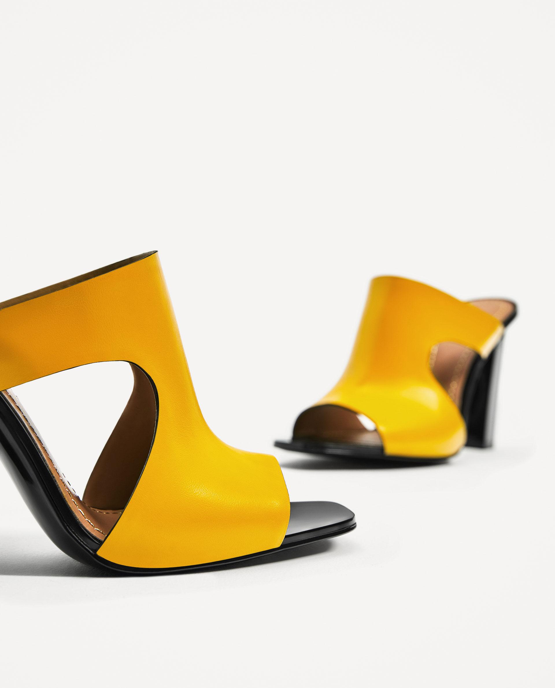 yellow high heel sandals zara leather high heel sandals in yellow lyst yellow high heel sandals zara leather high heel sandals in yellow lyst