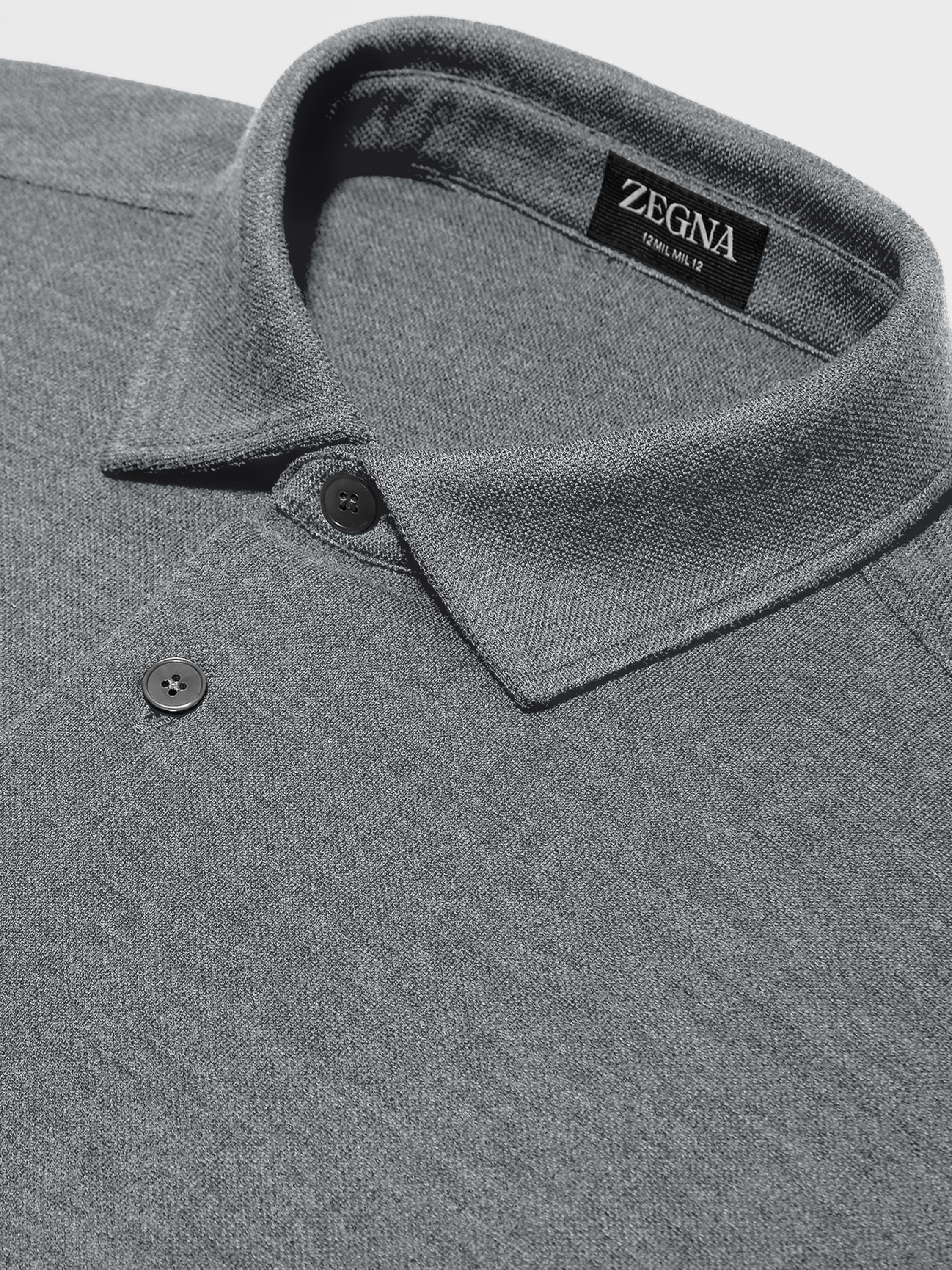 Zegna 12milmil12 Wool Polo Shirt in Gray for Men | Lyst
