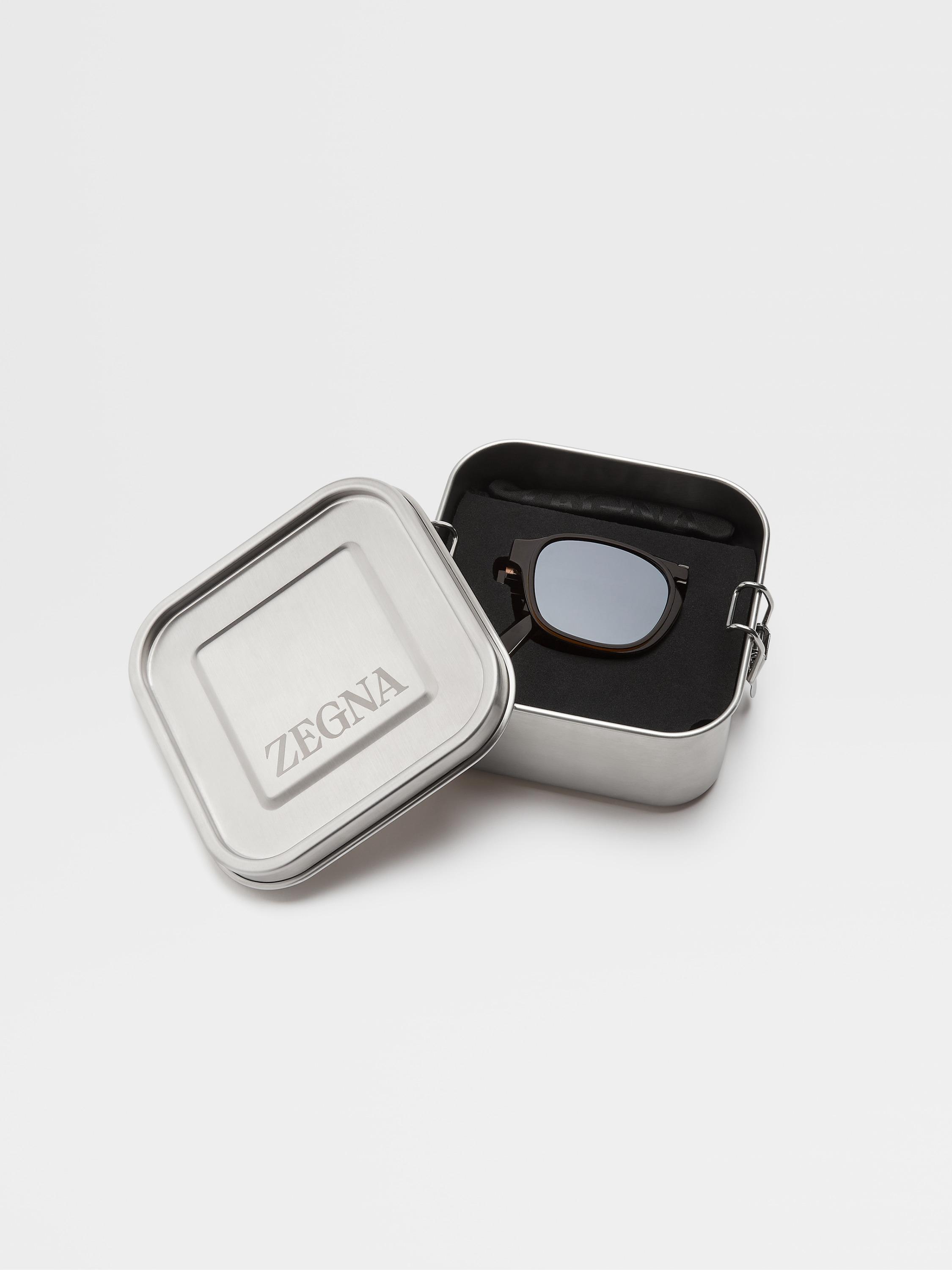 Prada X Black + Blum silver tone logo lunch box