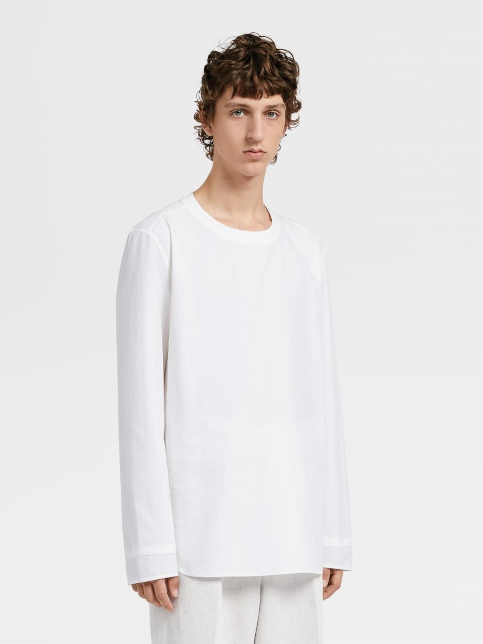 Zegna buttoned cotton-silk-blend shirt - White
