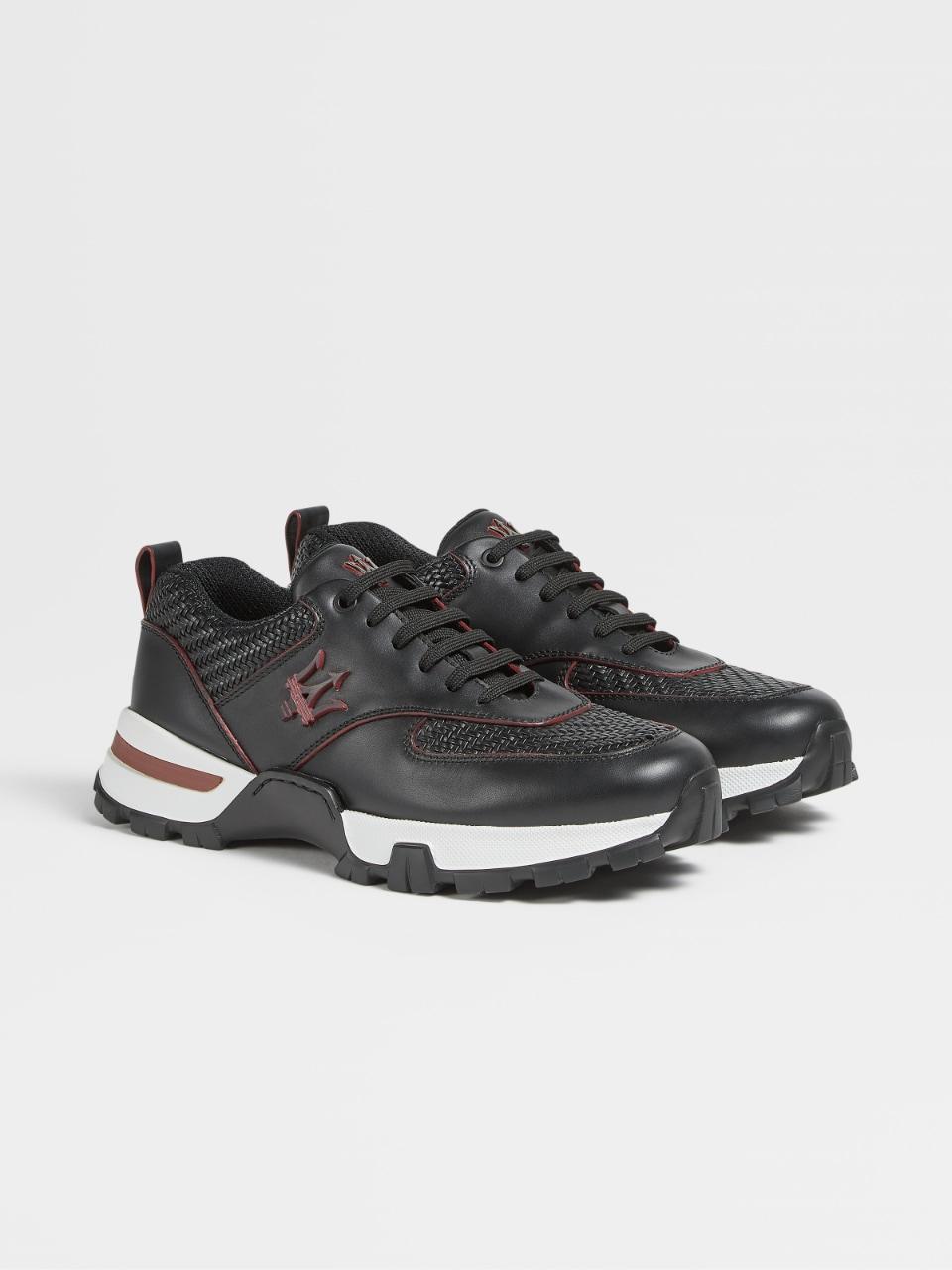 Zegna Pelletessutatm Leather Maserati Cesare Sneakers in Black for Men |  Lyst