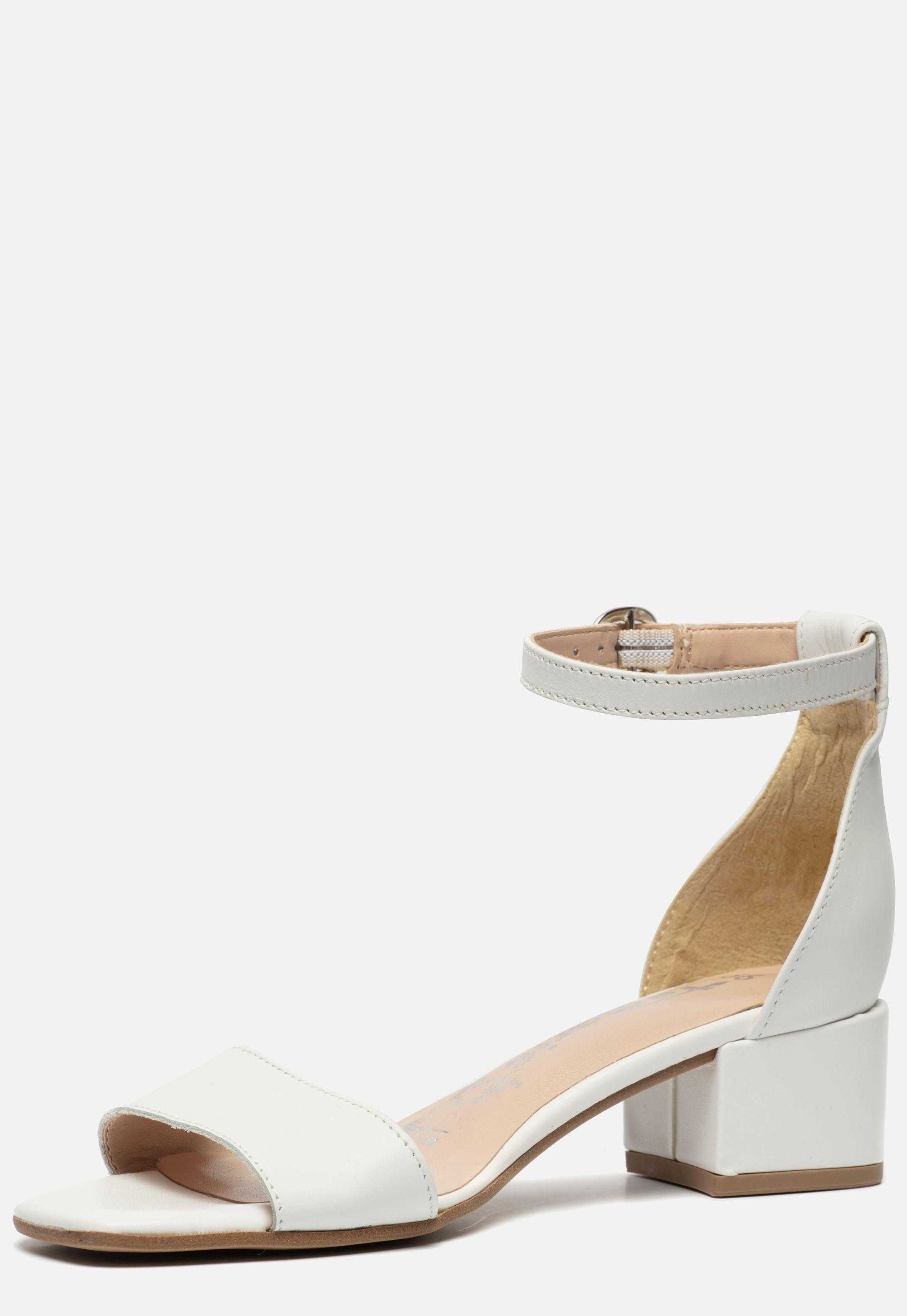 Tamaris Denim Sandalen Met Hak Wit in het Wit - Lyst