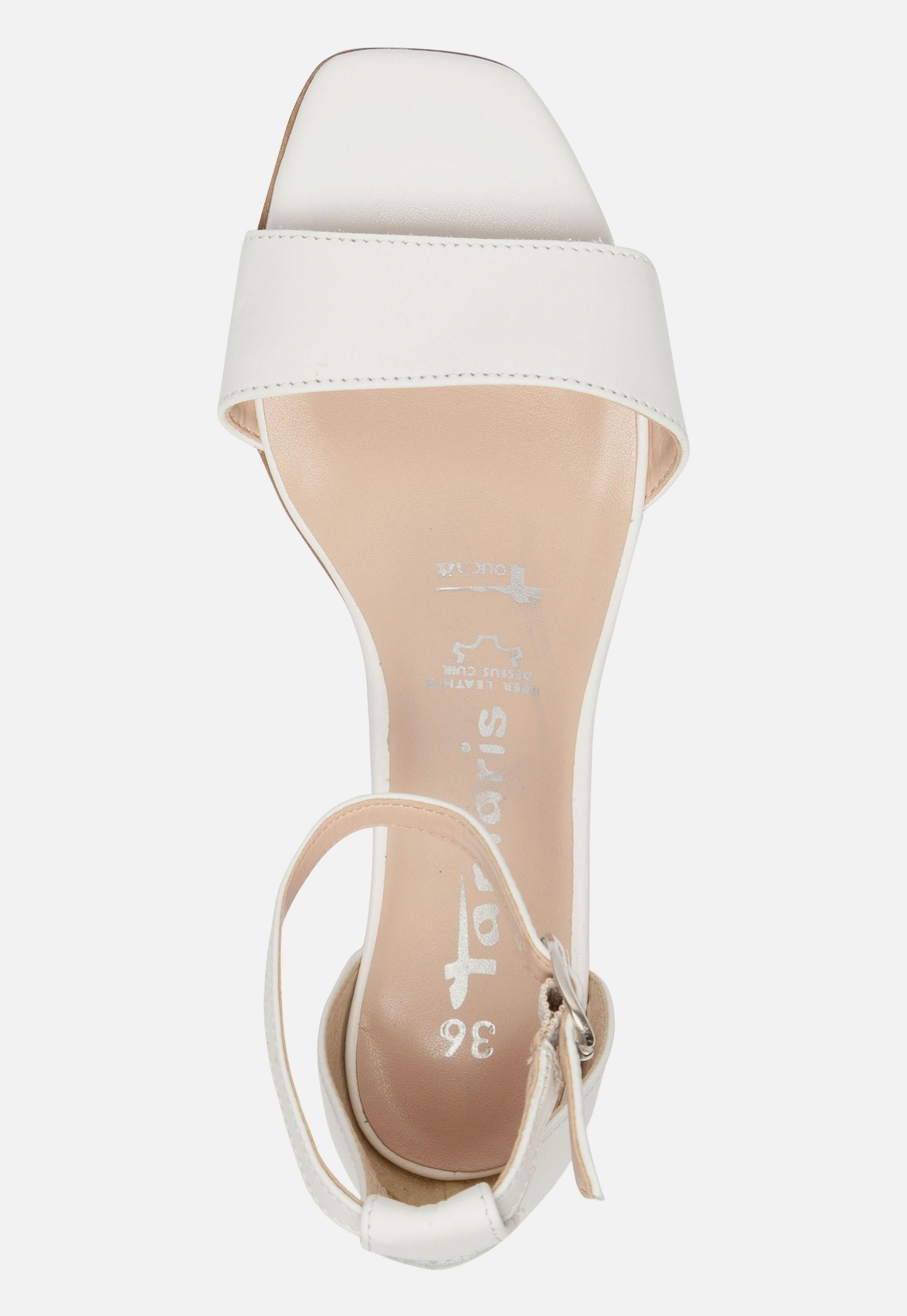 Tamaris Denim Sandalen Met Hak Wit in het Wit - Lyst