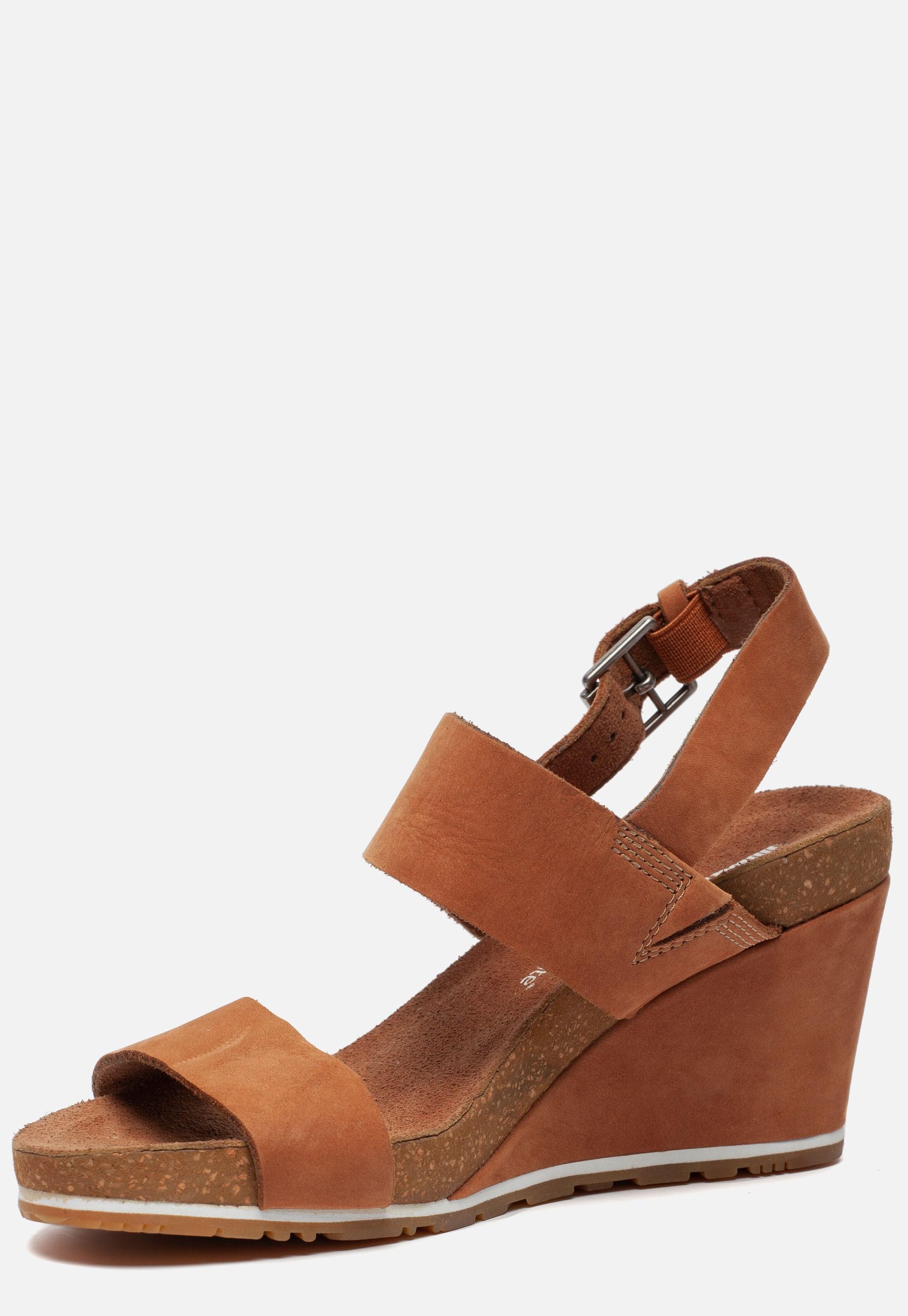 Timberland Capri Sunset Sandalen Met Sleehak Cognac in het Bruin - Lyst