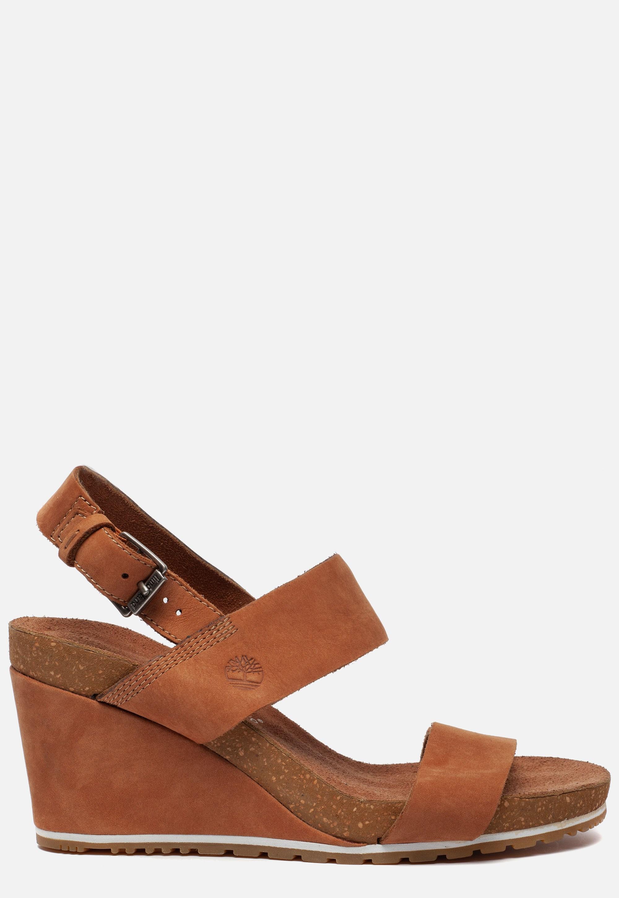 Timberland Capri Sunset Sandalen Met Sleehak Cognac in het Bruin - Lyst