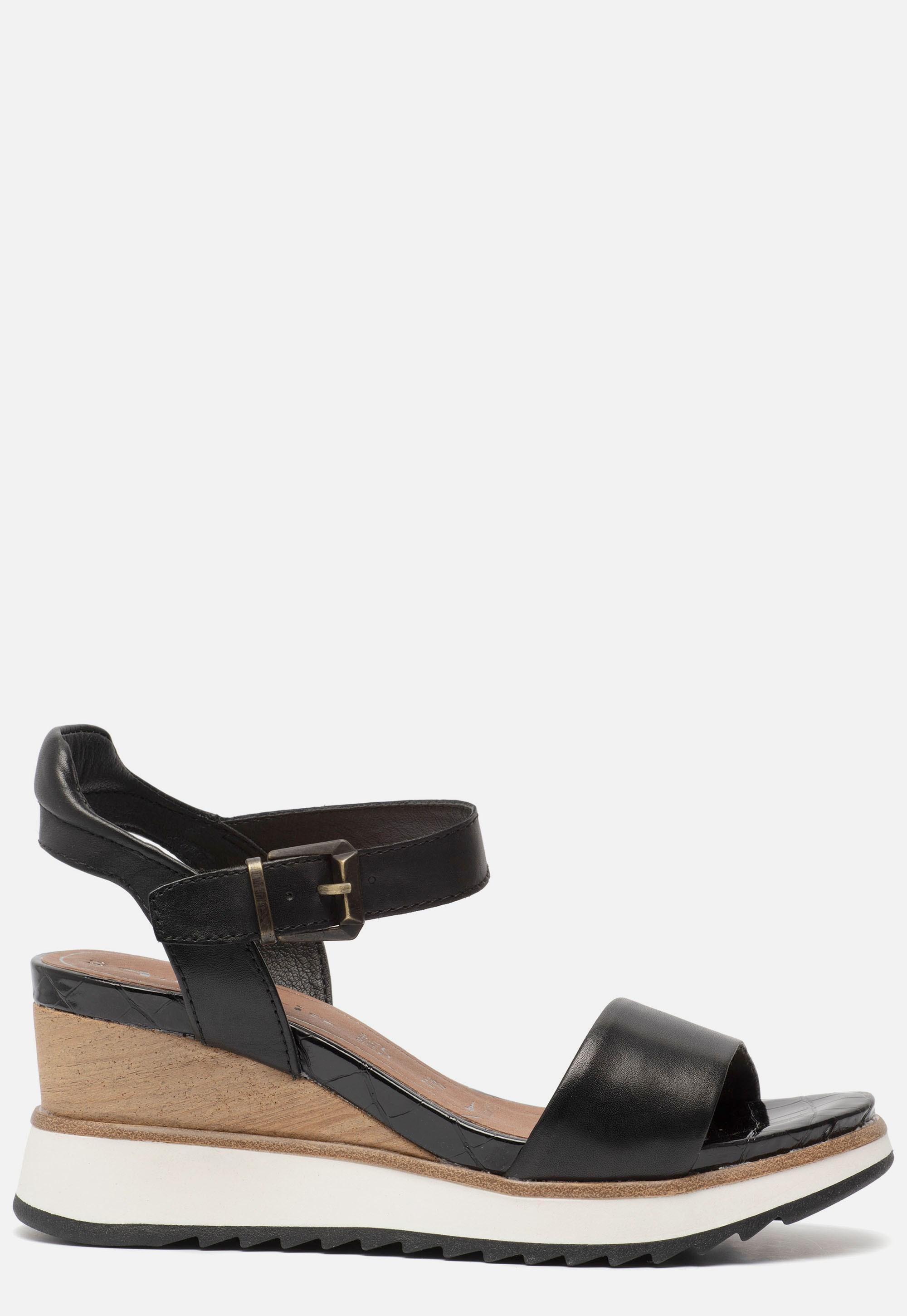 Tamaris Sandalen Met Sleehak Zwart in het Zwart - Lyst