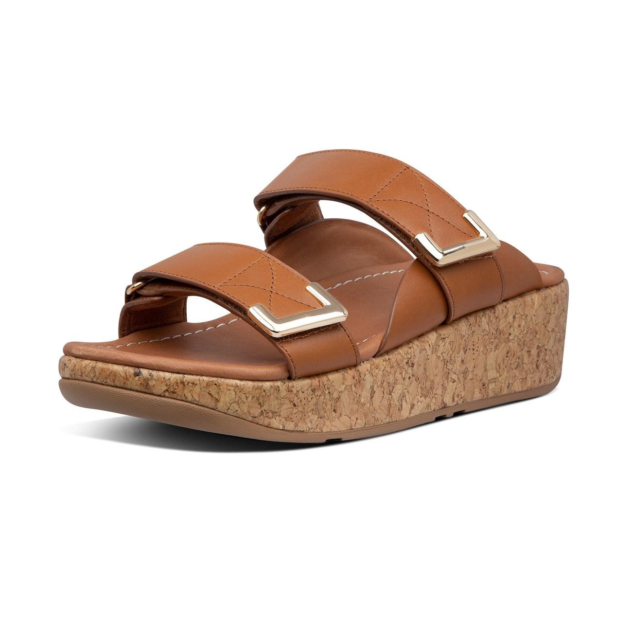 Fitflop Denim Remi Slippers Cognac in het Bruin - Lyst