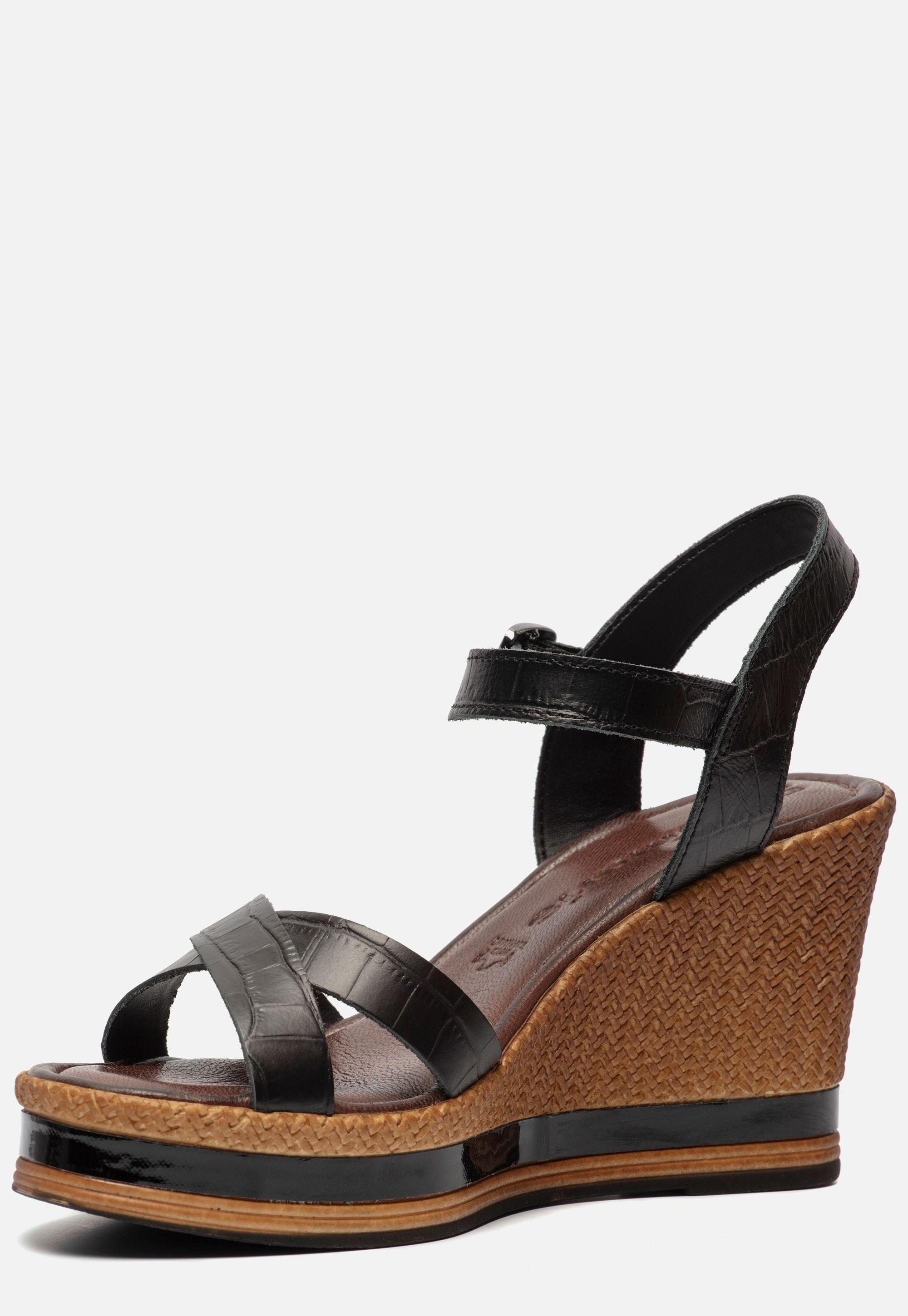 Tamaris sleehak zwart wit stipjes - Vermeulen Modeschoenen Dongen