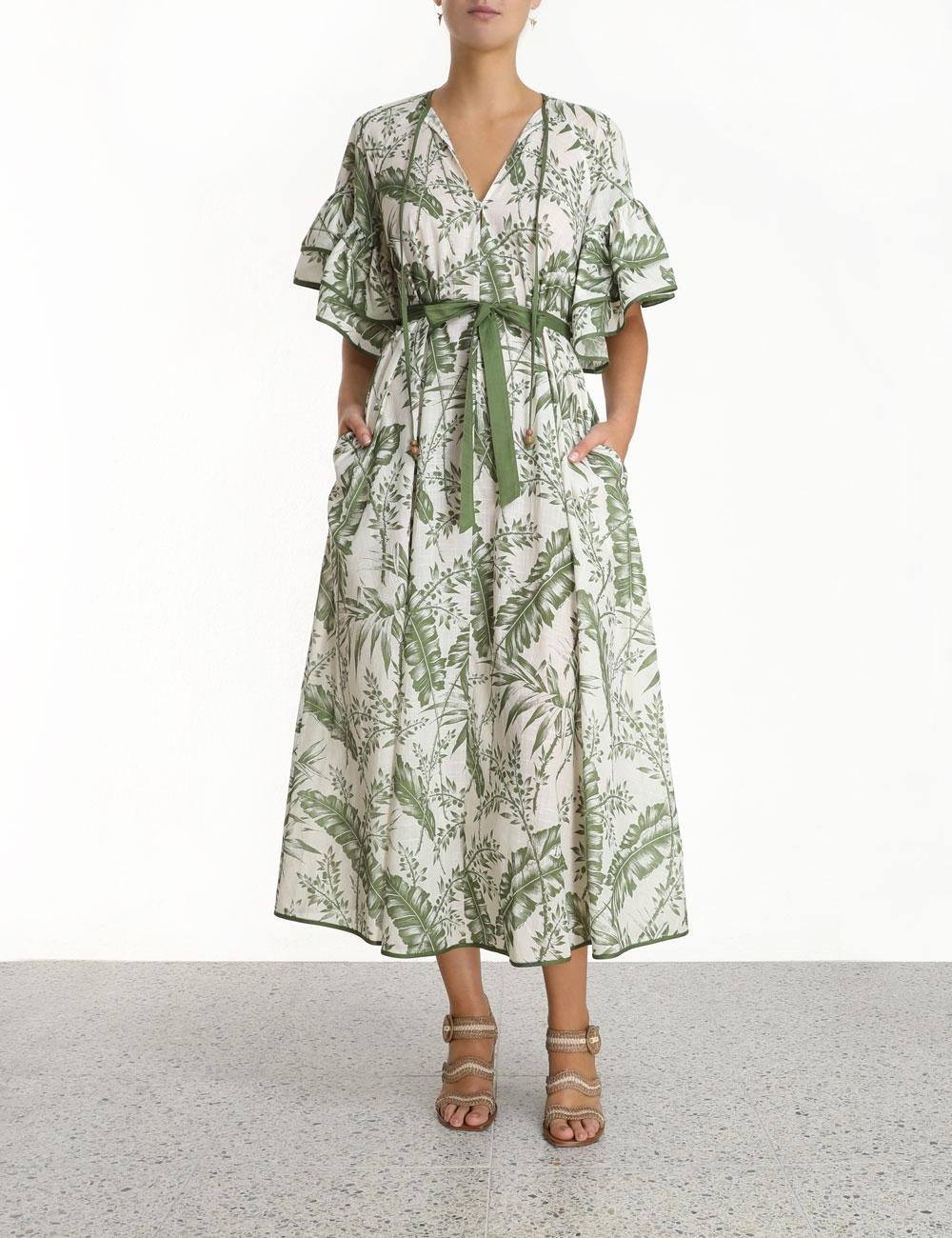 Zimmermann empire flutter sleeve dress Clearance