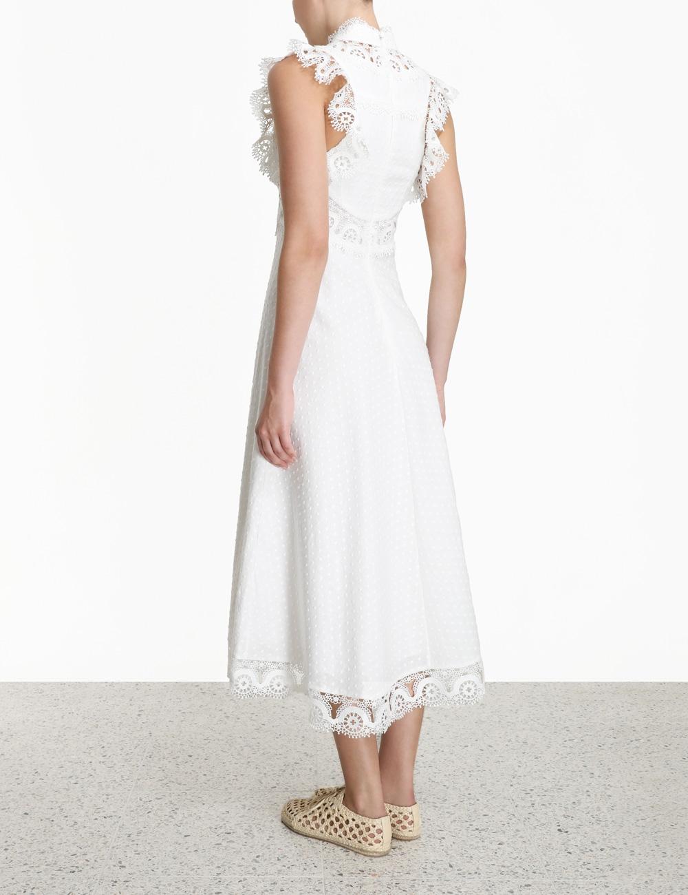 Zimmermann Linen Peggy Embroidered Long Dress in White Lyst