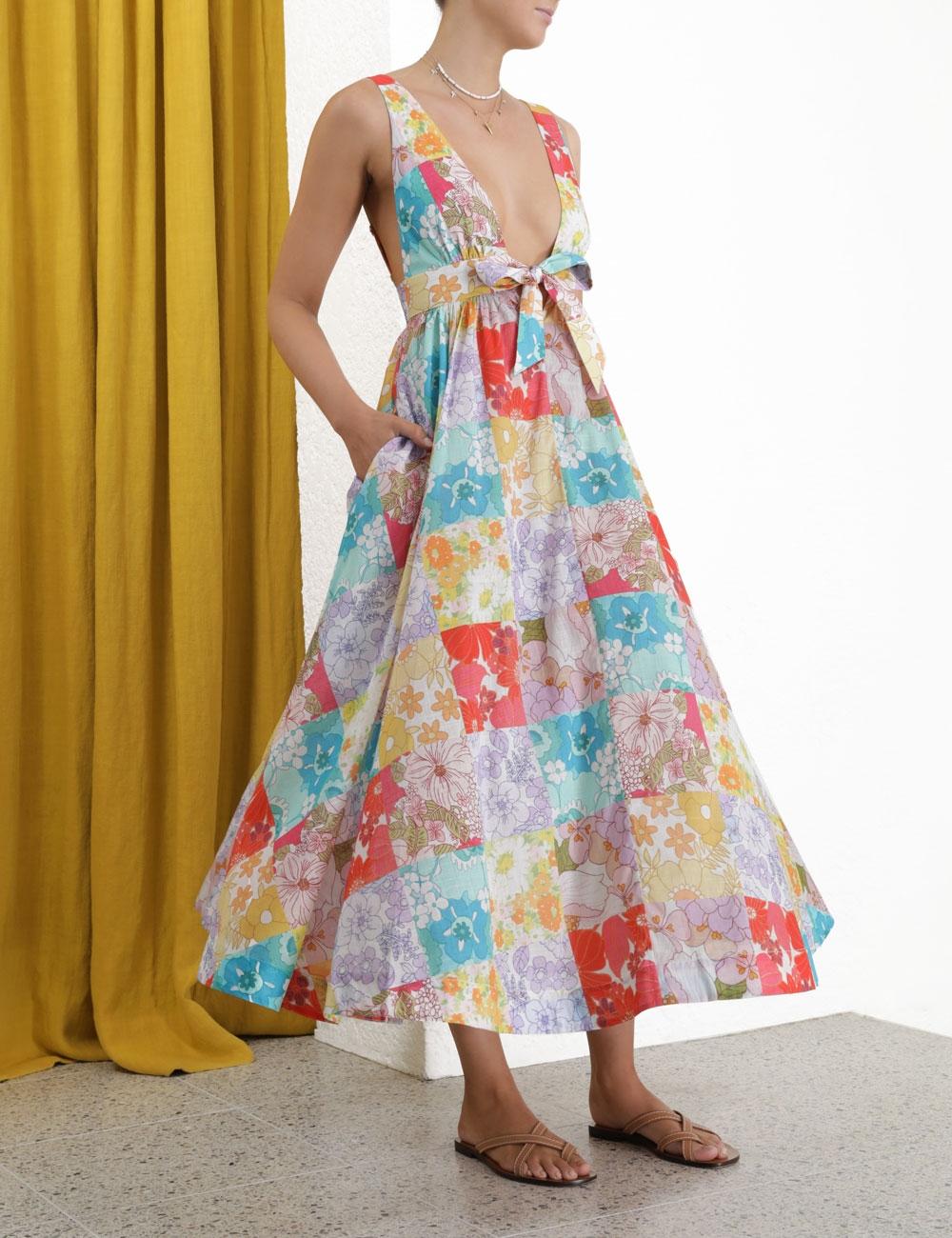 Zimmermann bells tie front dress Clearance