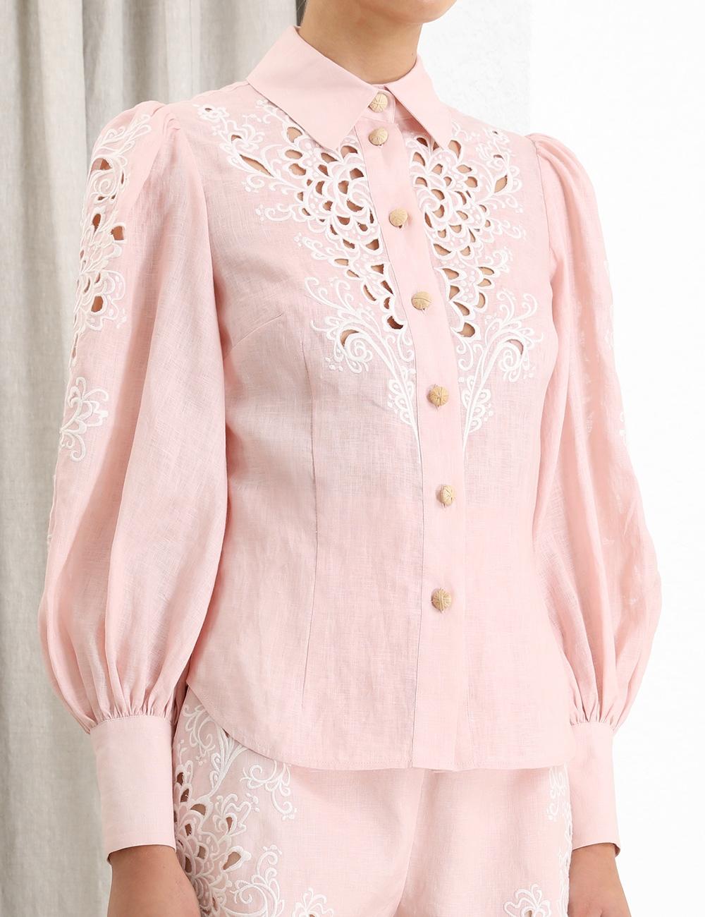 Zimmermann Freja Embroidery Shirt in Blossom (Pink) | Lyst