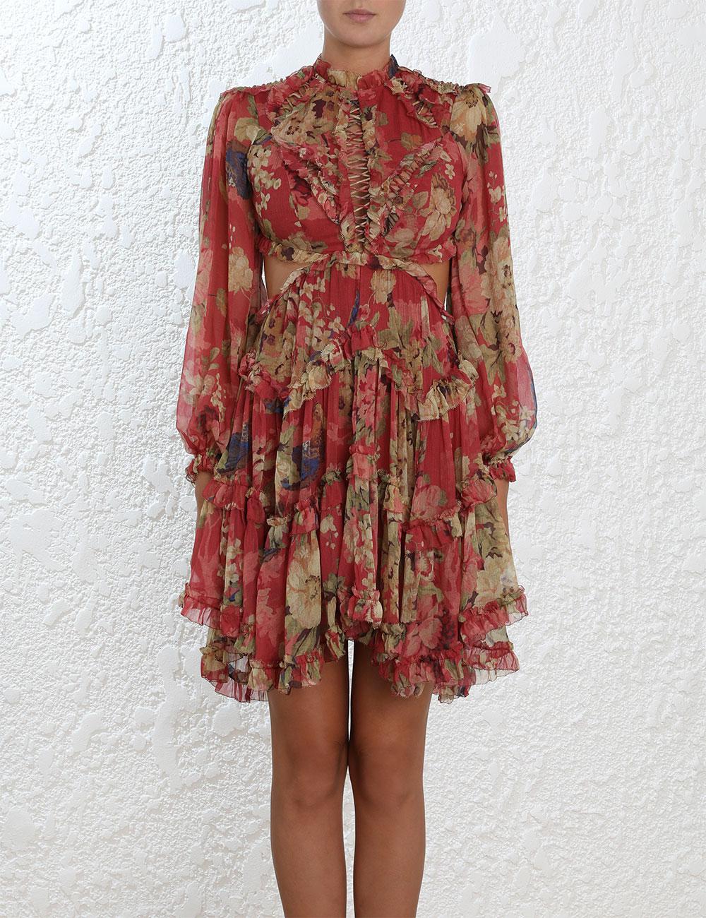 melody lace up short dress