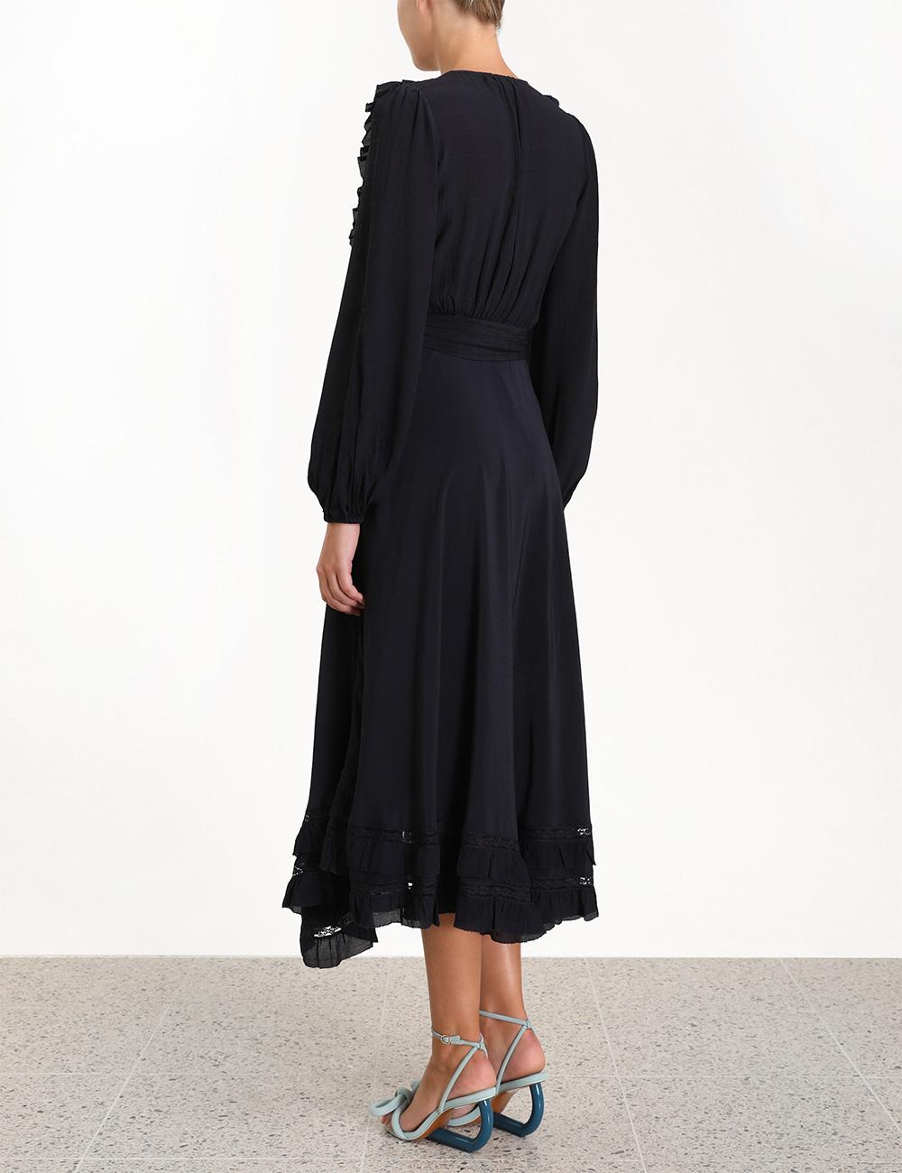 moncur frill wrap dress