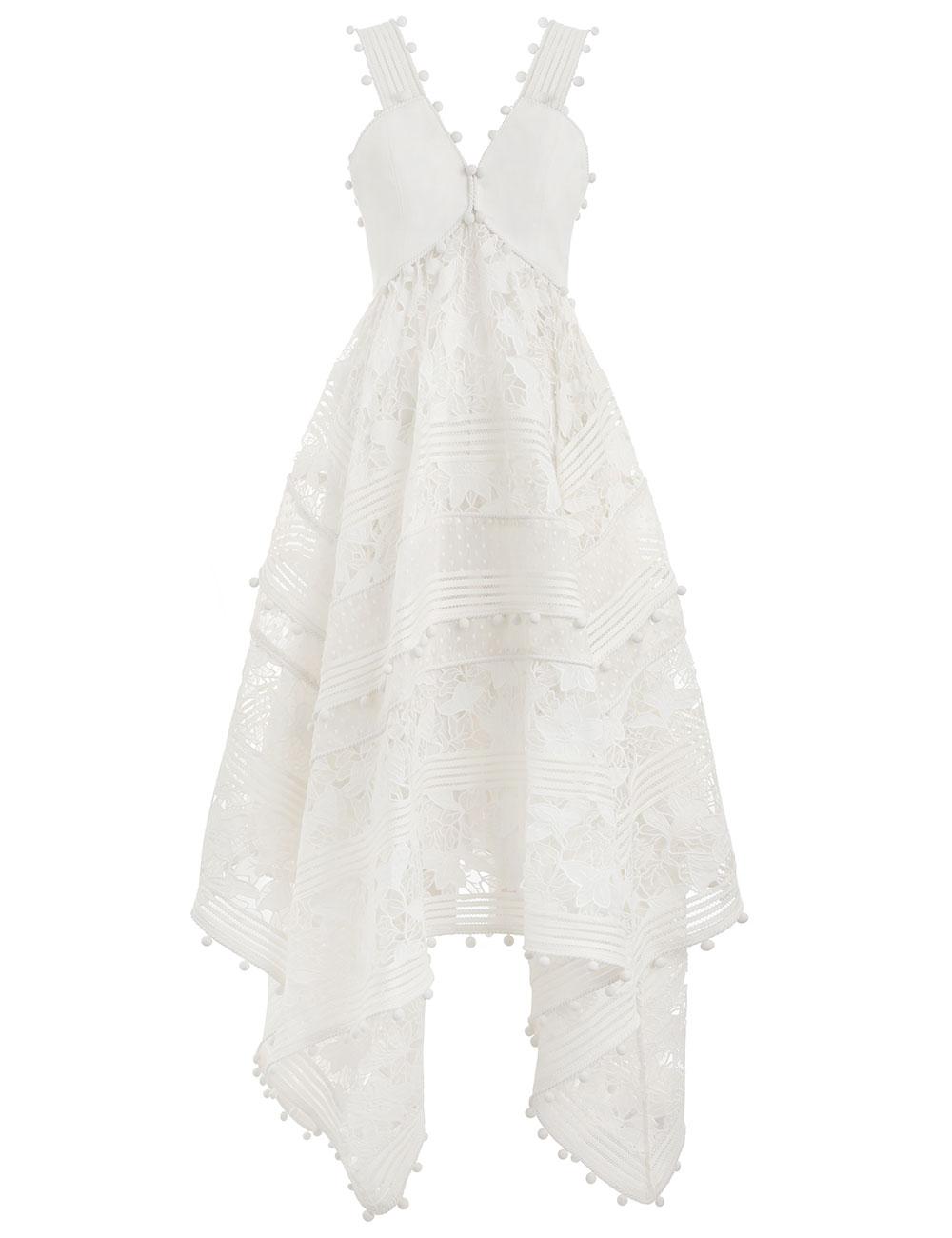 Zimmermann Silk Corsage Embellished Dress in Ivory (White) - Save 91% - Lyst