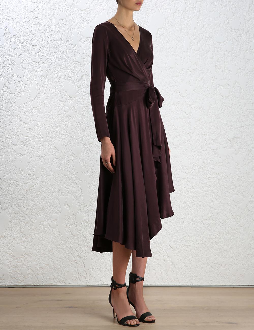 zimmermann sueded wrap dress