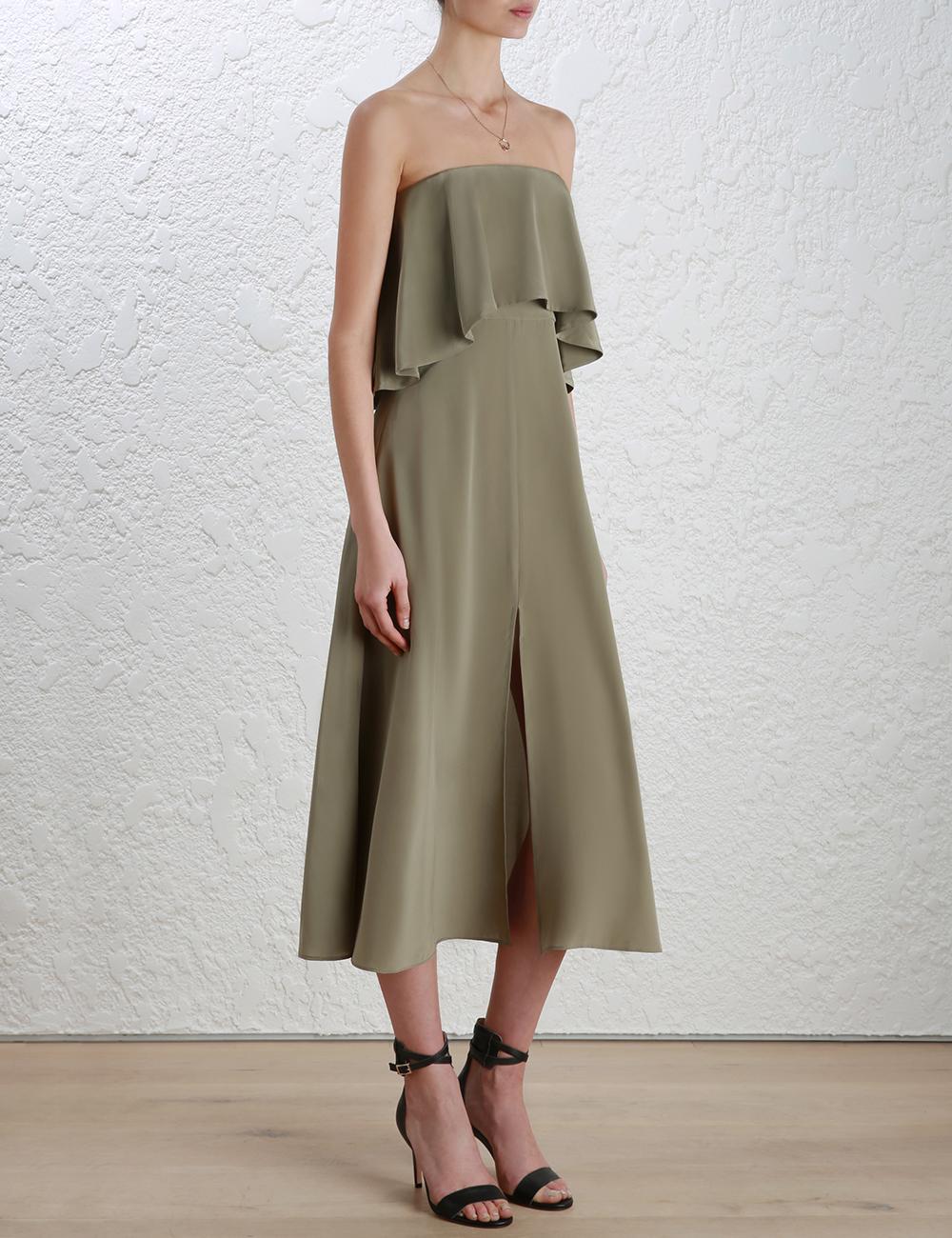 strapless flounce dress
