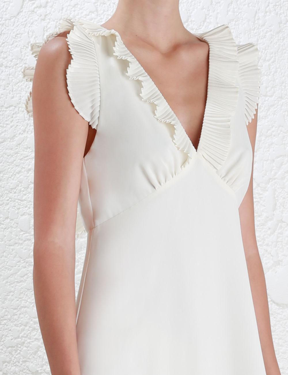 zimmermann shirred pleat midi