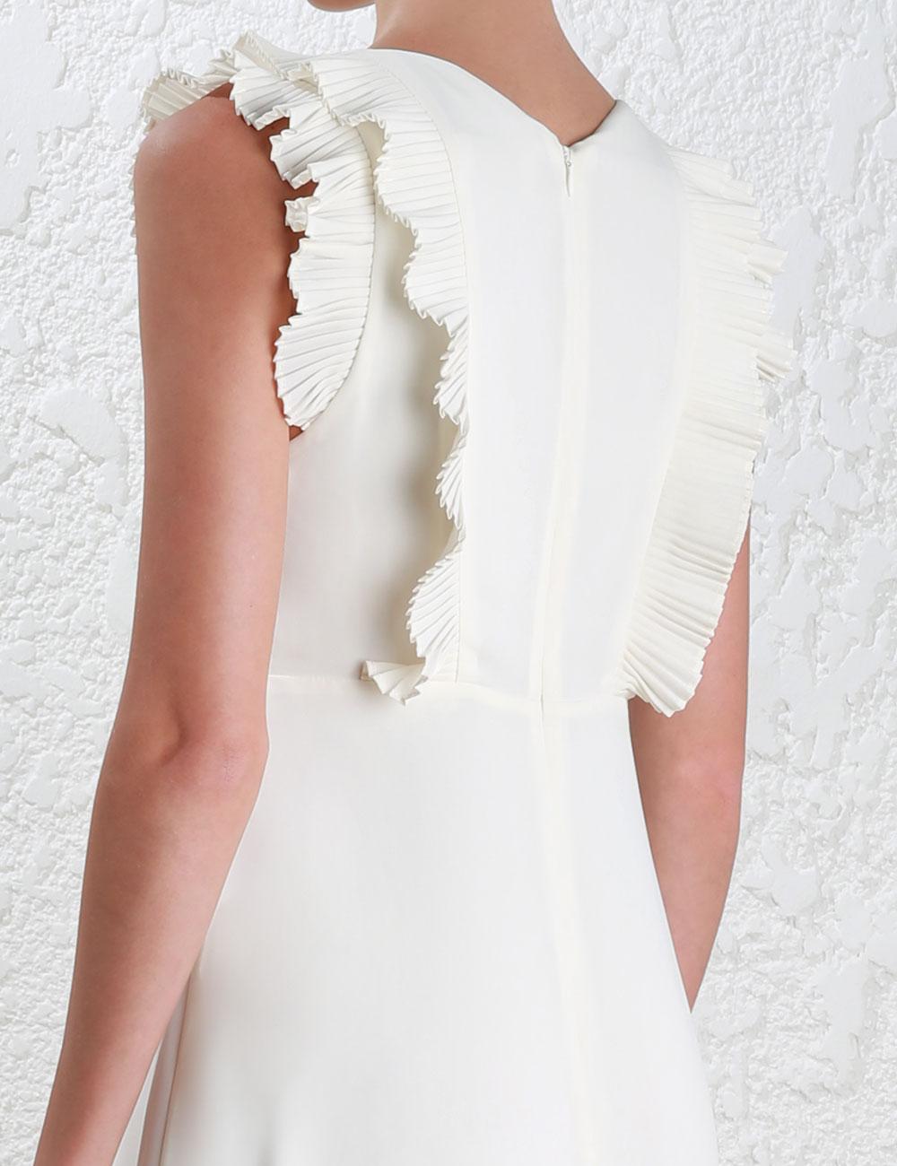 zimmermann pleated long sleeve midi