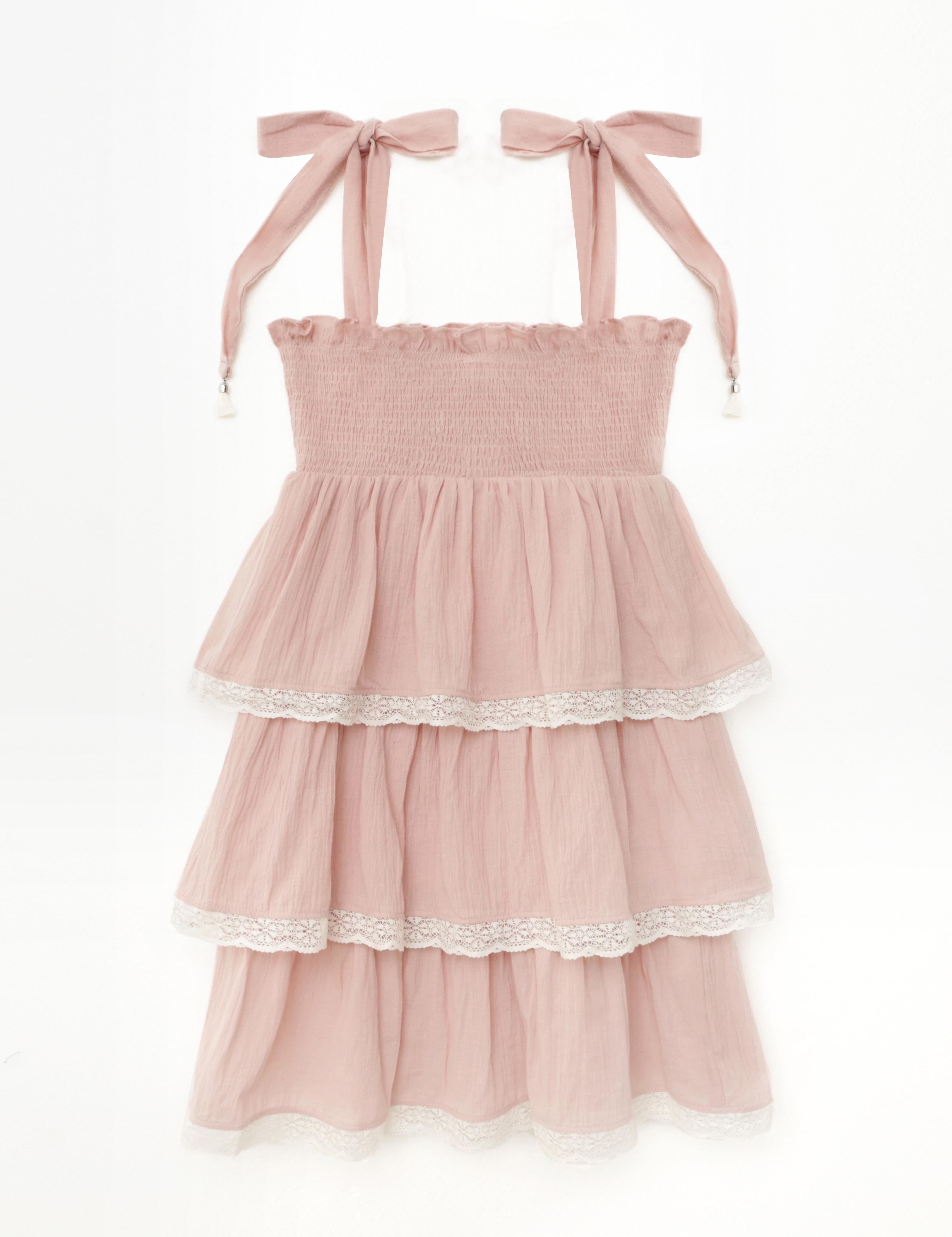 Shirred tiered dress Clearance