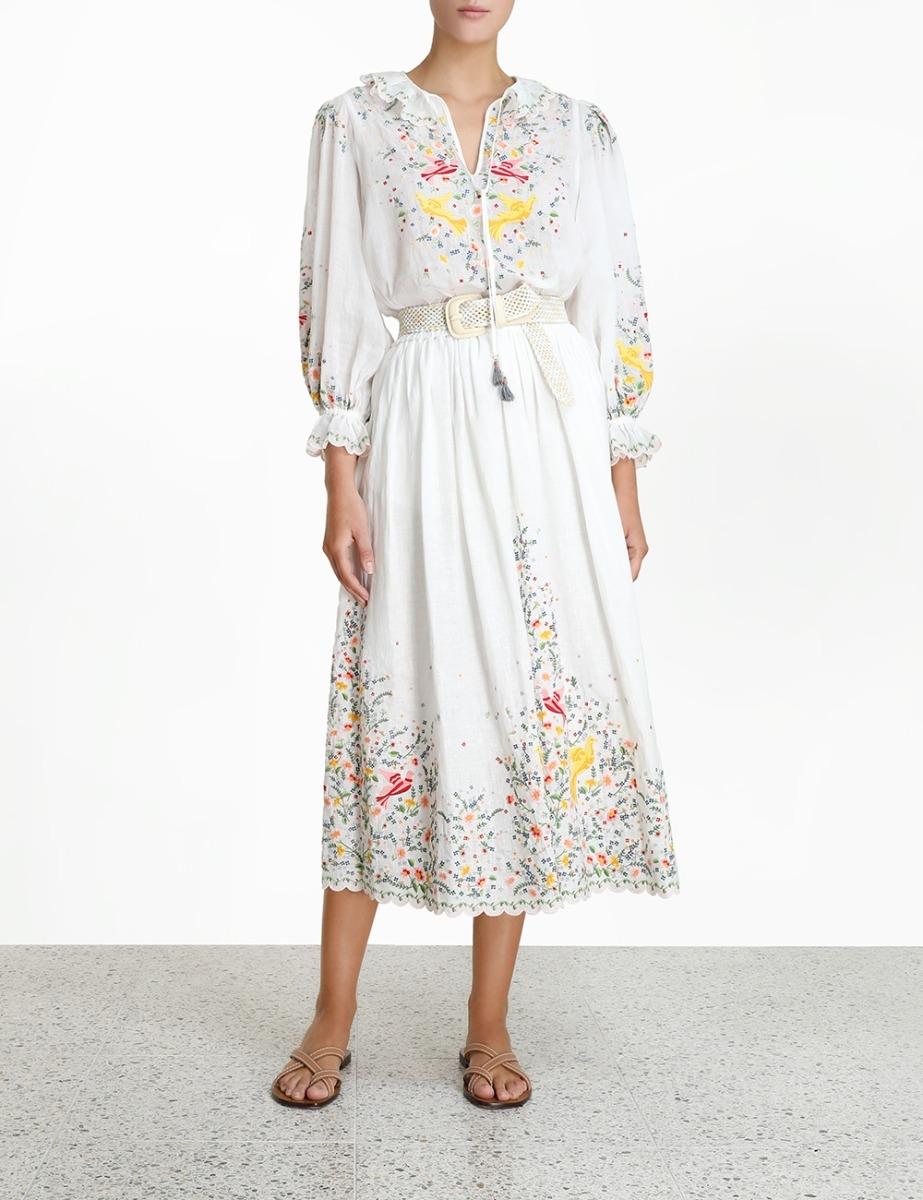 carnaby embroidered bird dress