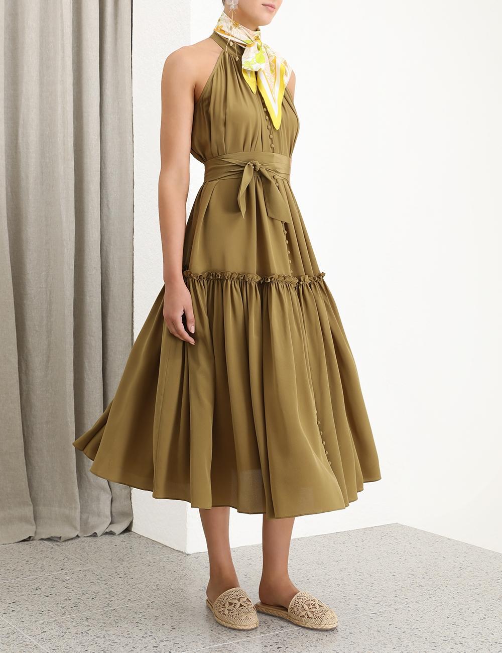 Zimmermann Silk Swing Midi in Green - Lyst